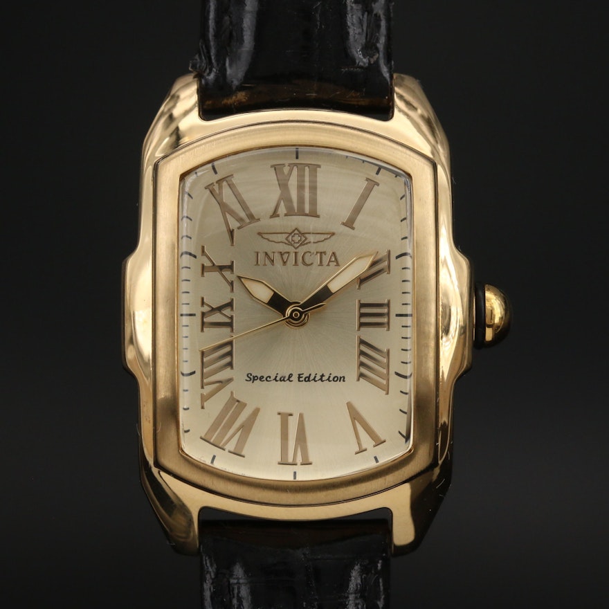 Invicta Lupah Gold Tone Quartz Wristwatch