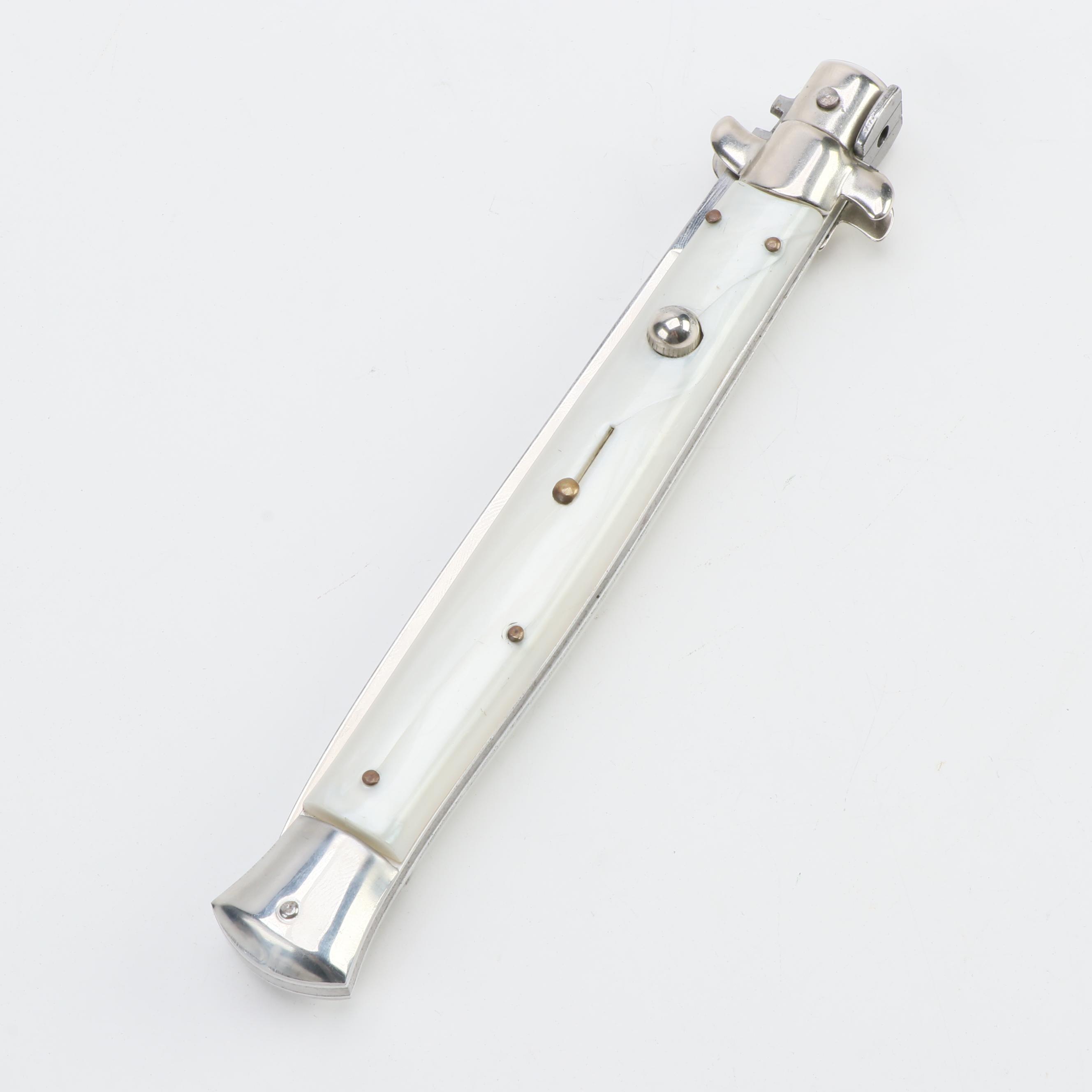 J Inox Stiletto Switchblade Side-Open Push Button Knife