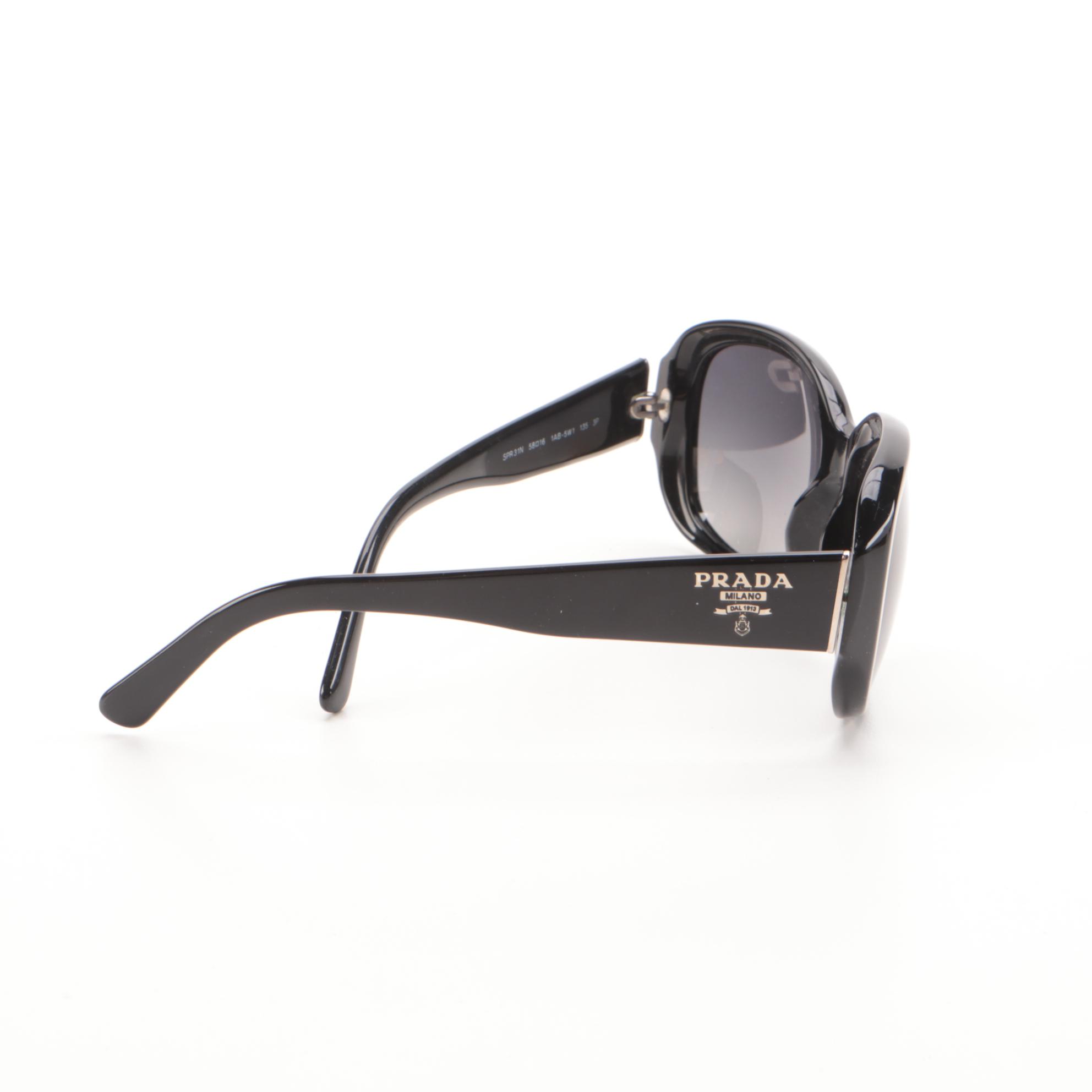 Prada SPR31N Black Gradient Lens Polarized Sunglasses