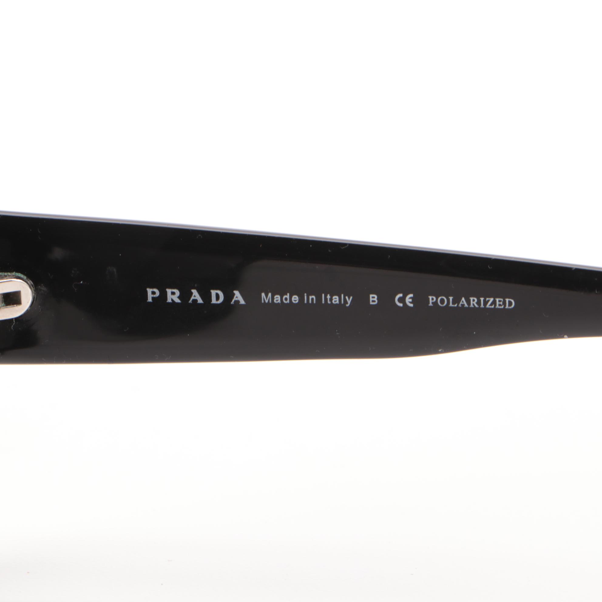 Prada SPR31N Black Gradient Lens Polarized Sunglasses