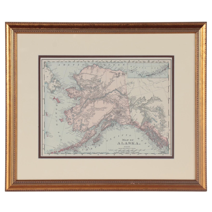 Rand, McNally & Co. Wood Engraving of Alaska, Late 19th Century