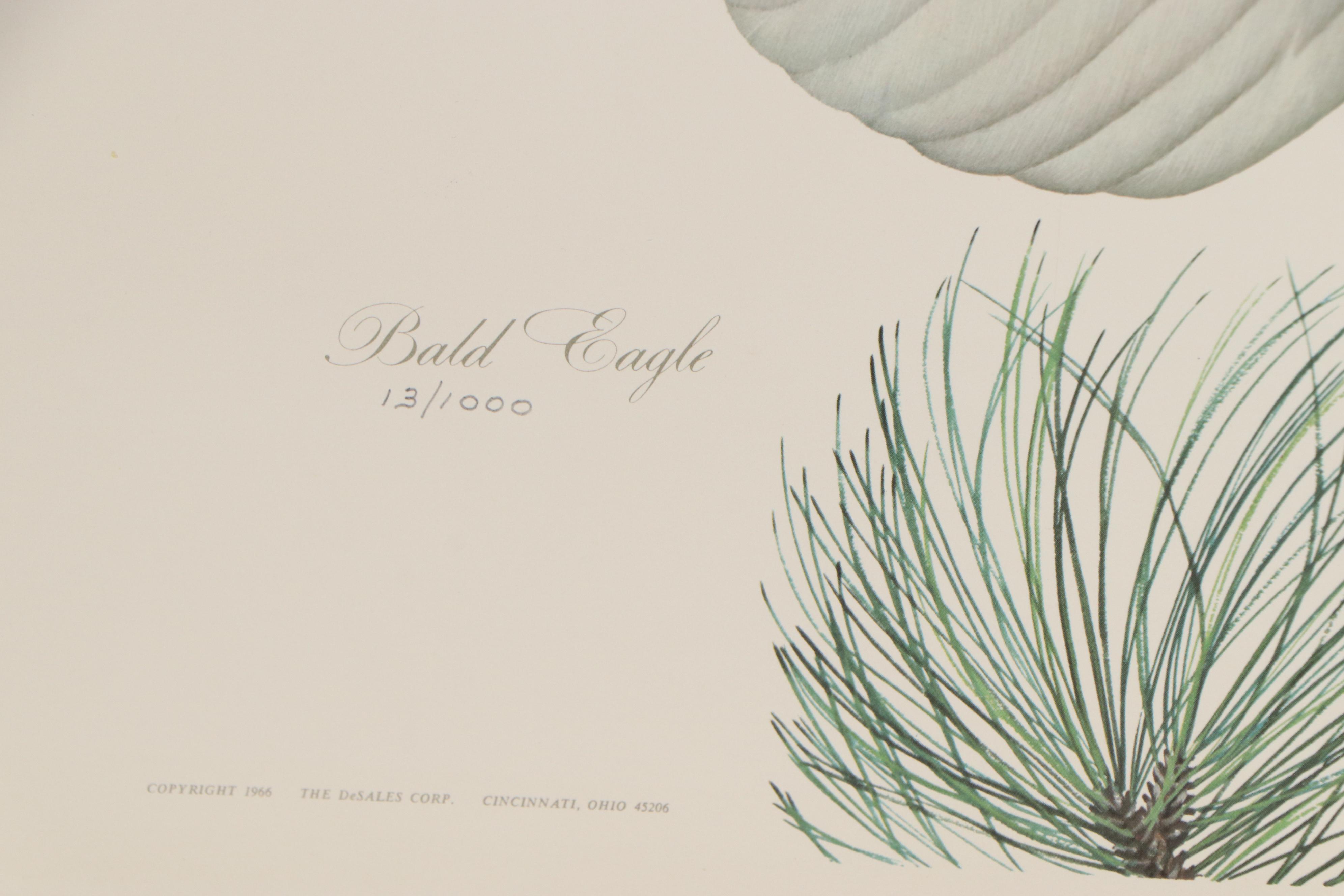 John A. Ruthven Offset Lithograph "Bald Eagle," 1968