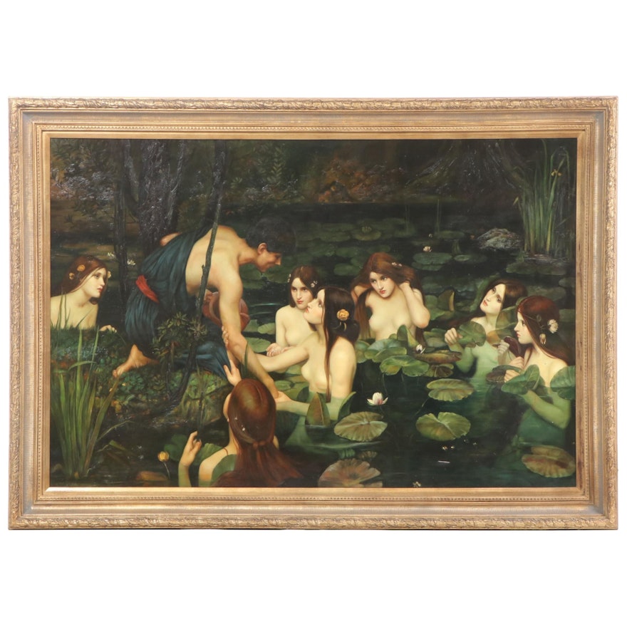 Large-Scale Oil Painting after John William Waterhouse "Hylas and the Nymphs"