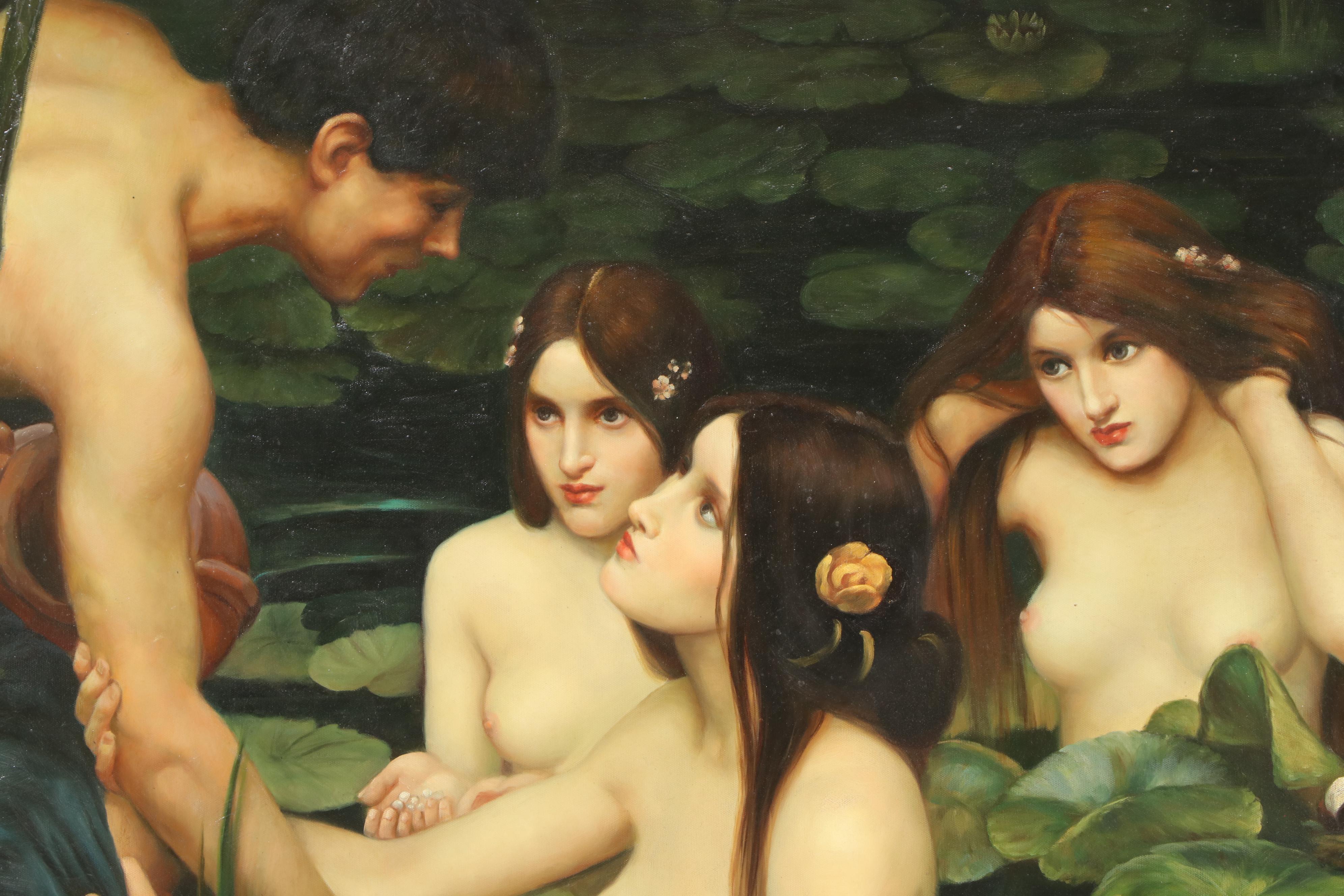 Large-Scale Oil Painting after John William Waterhouse "Hylas and the Nymphs"