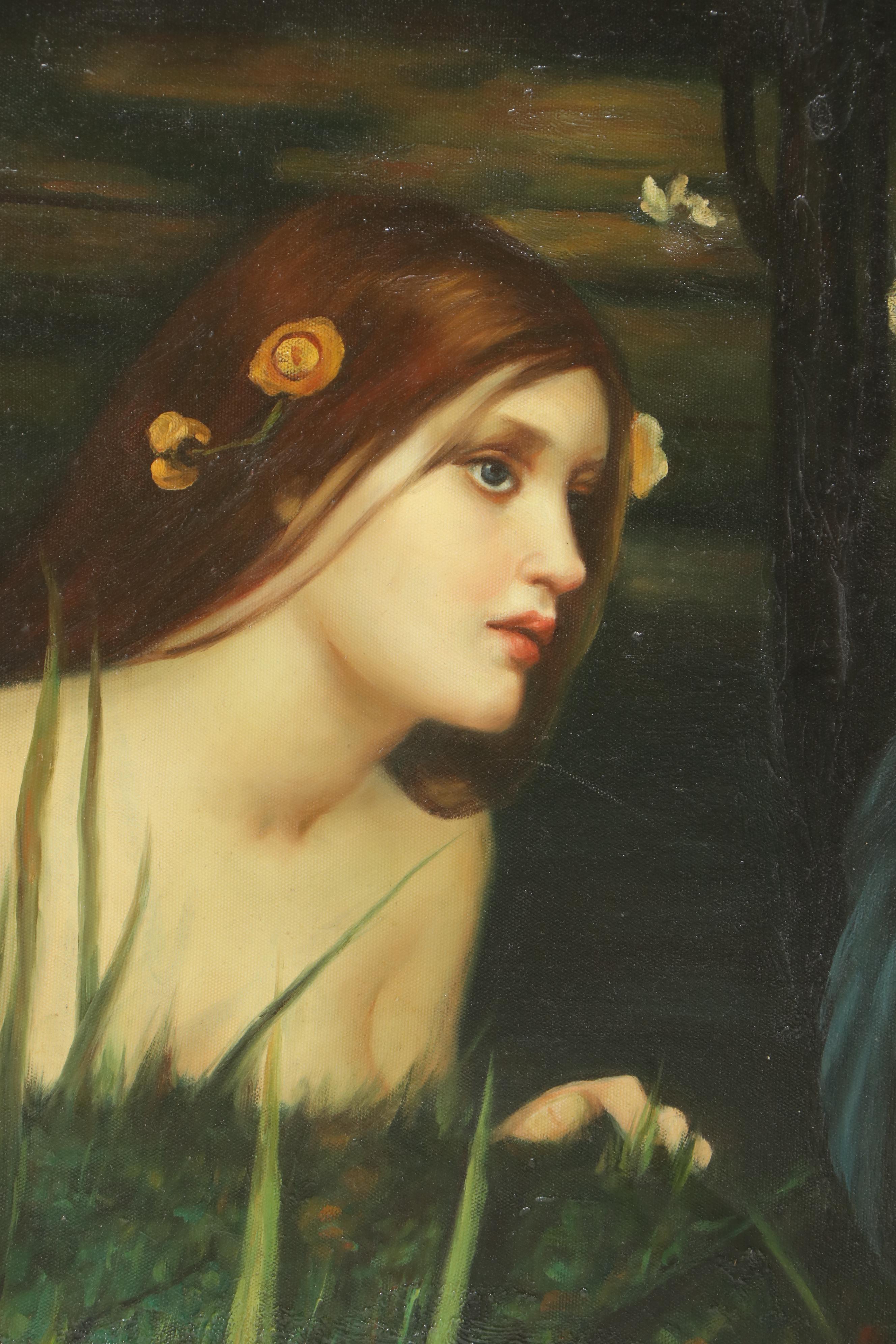 Large-Scale Oil Painting after John William Waterhouse "Hylas and the Nymphs"