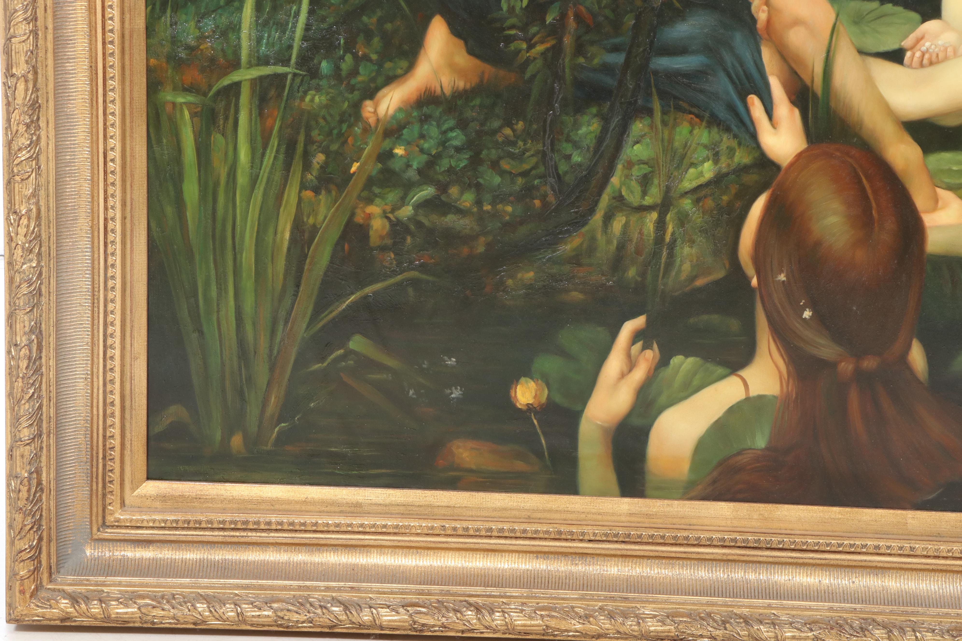 Large-Scale Oil Painting after John William Waterhouse "Hylas and the Nymphs"