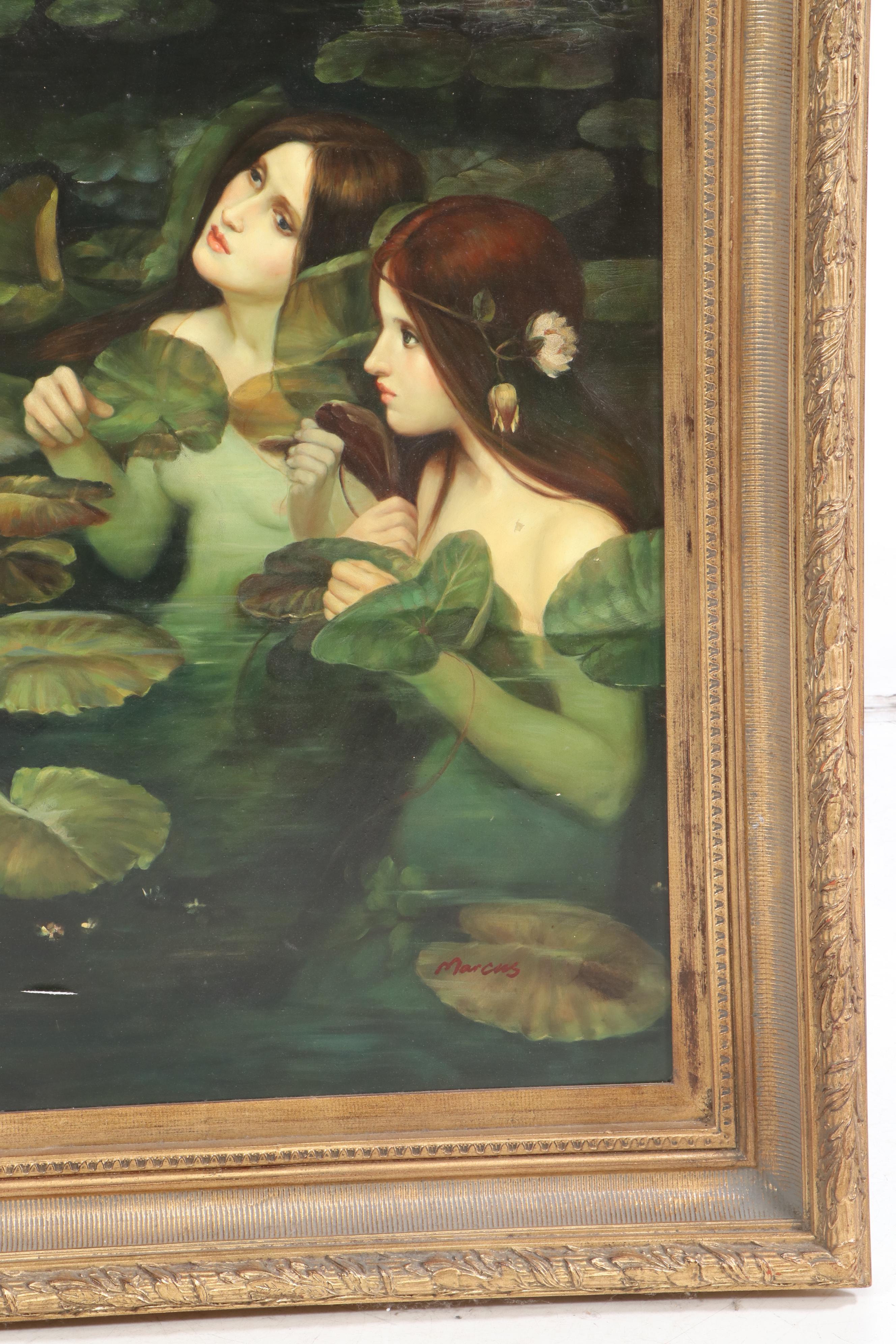 Large-Scale Oil Painting after John William Waterhouse "Hylas and the Nymphs"