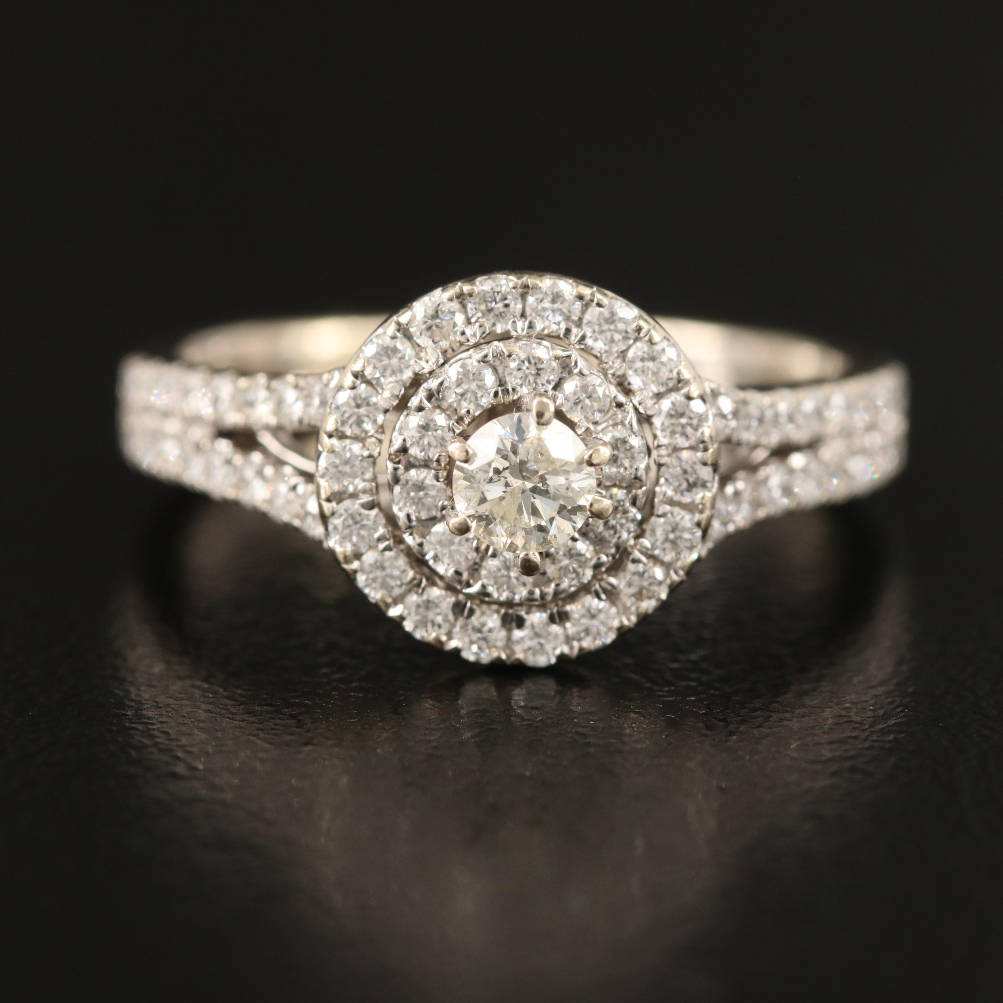 14K Diamond Cluster Ring