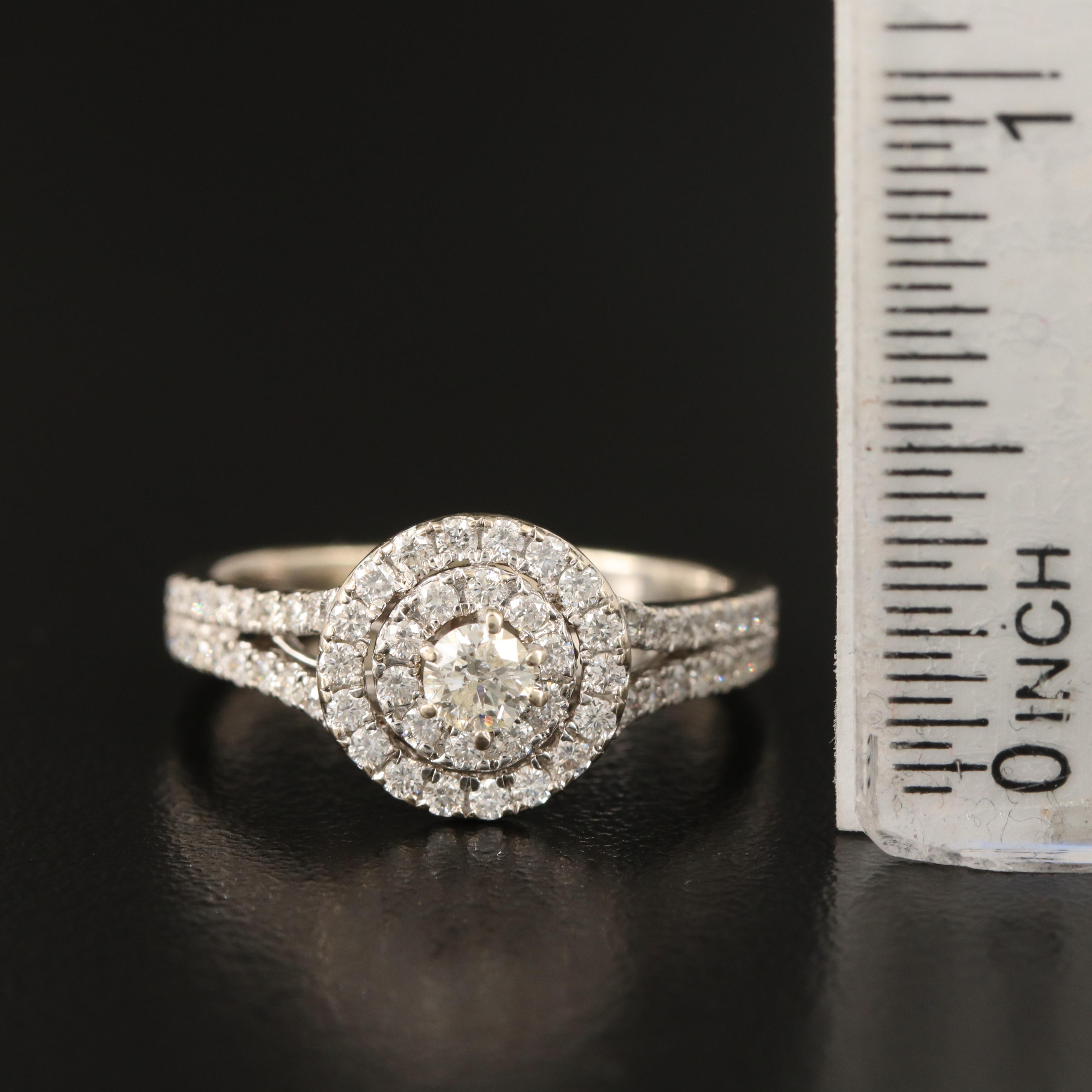 14K Diamond Cluster Ring