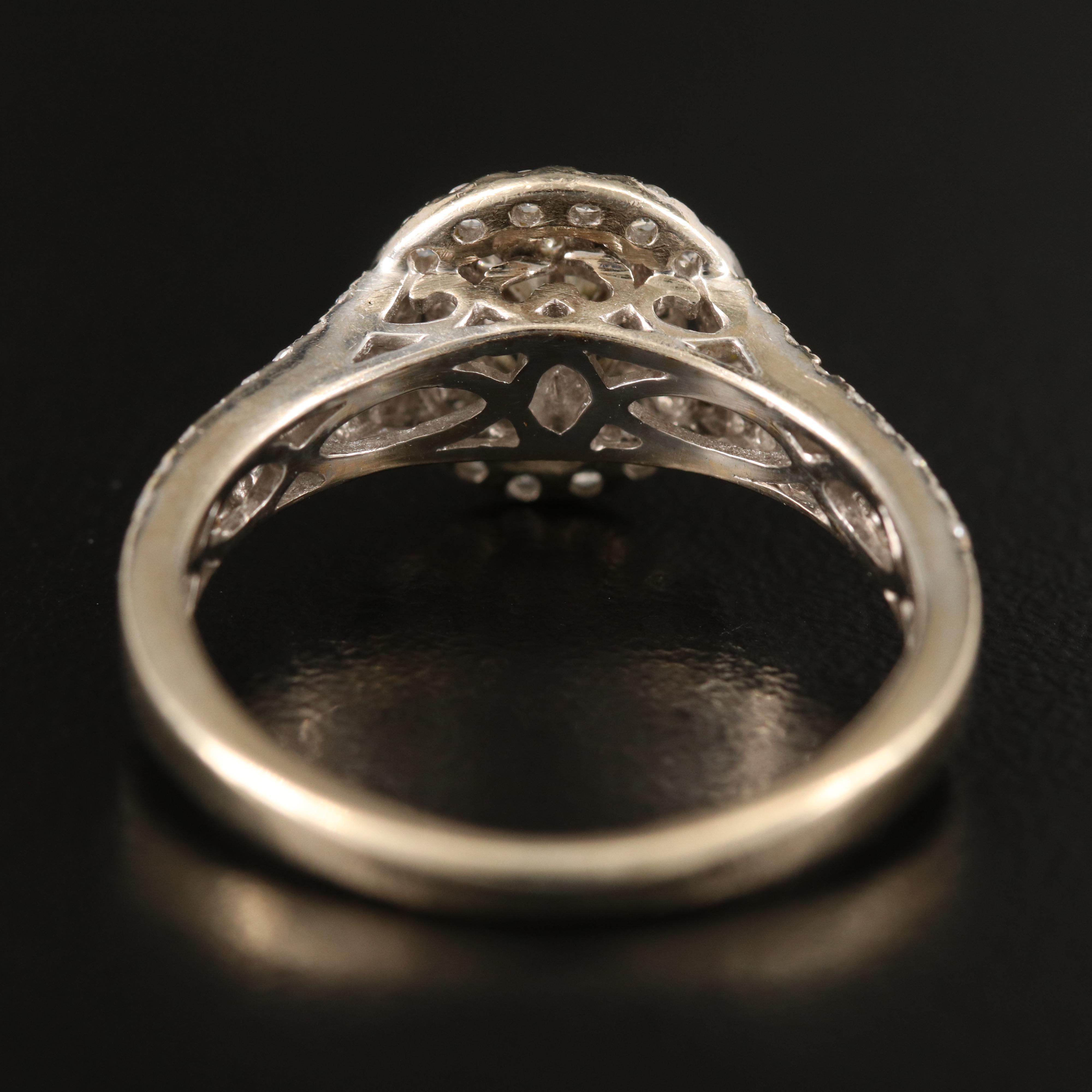 14K Diamond Cluster Ring