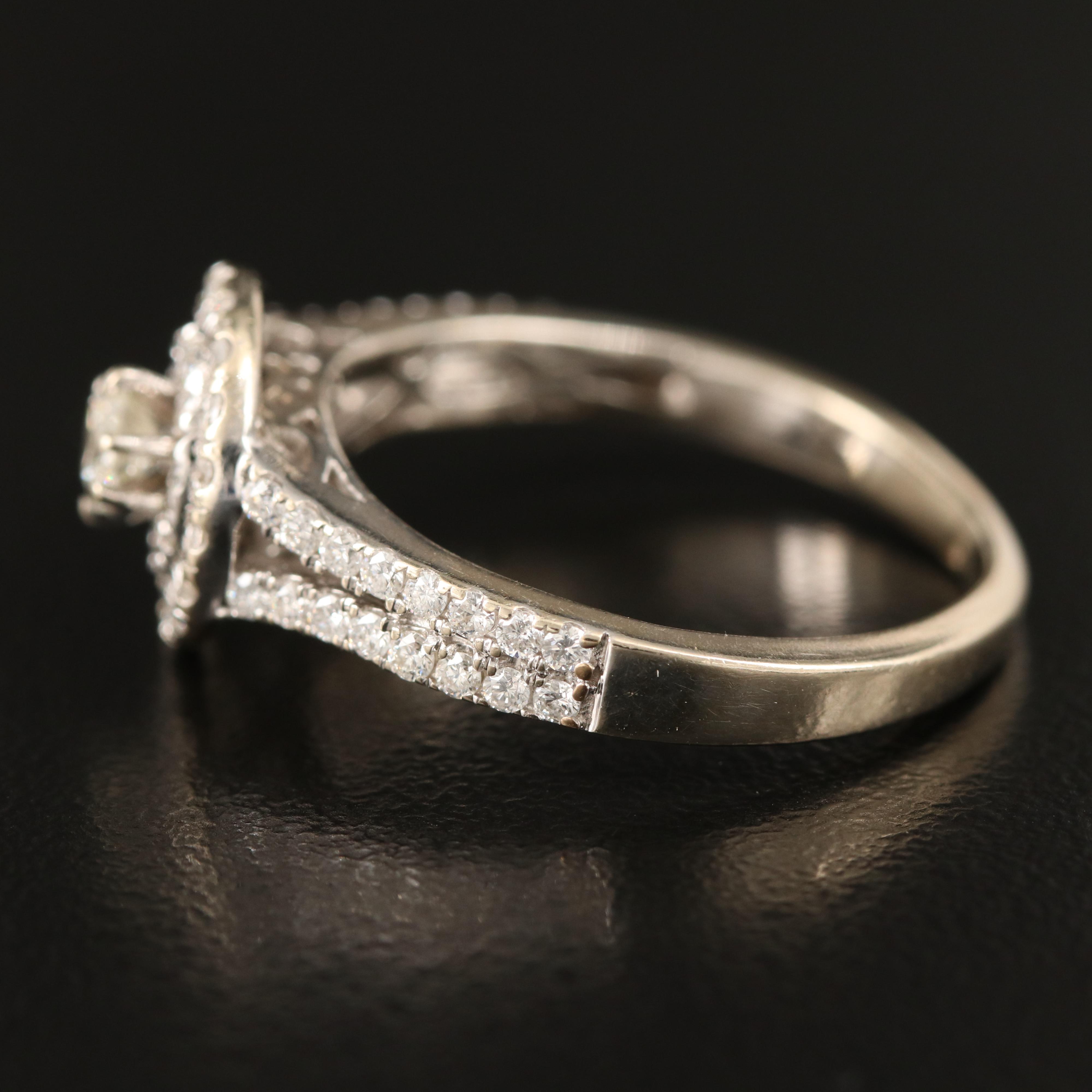 14K Diamond Cluster Ring