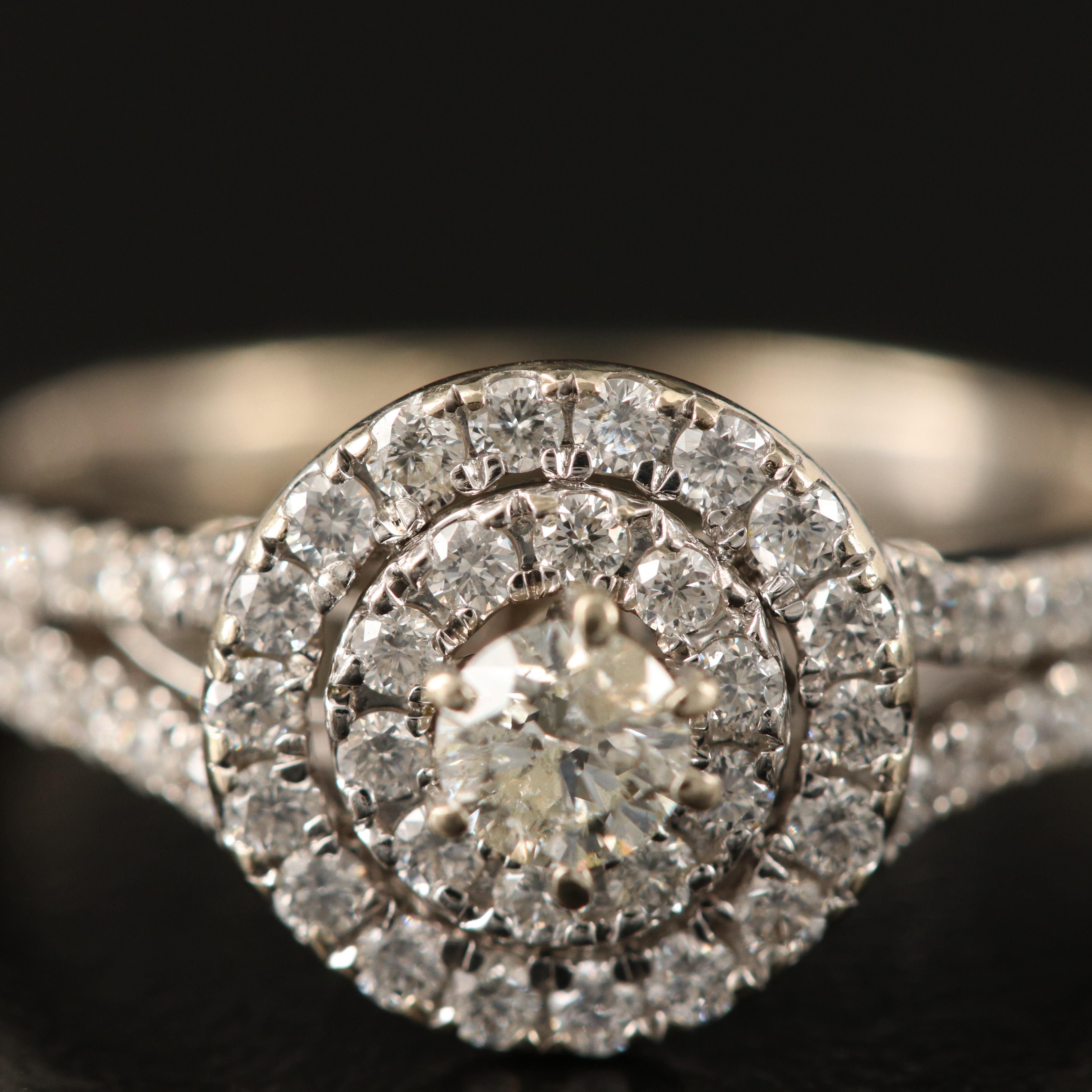 14K Diamond Cluster Ring