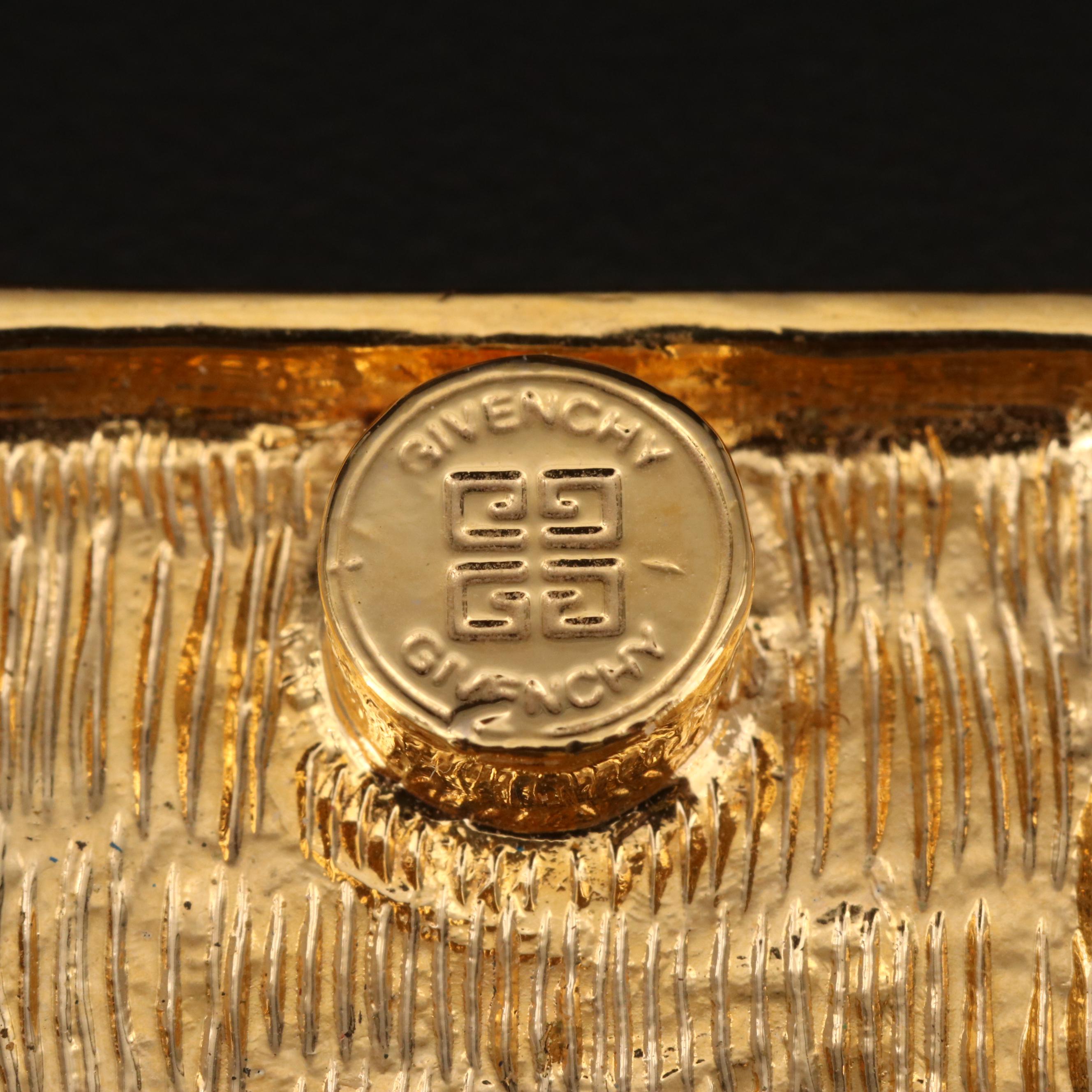 Christian Dior Rhinestone Swan and Givenchy Greek Key Clip Earrings