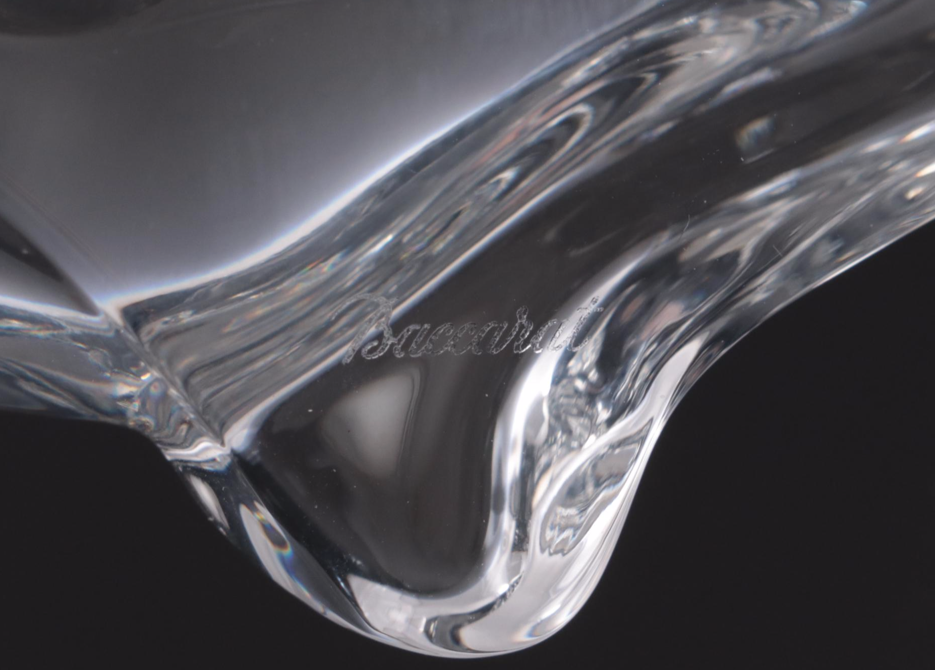 Baccarat Crystal Stretching Cat Figurine