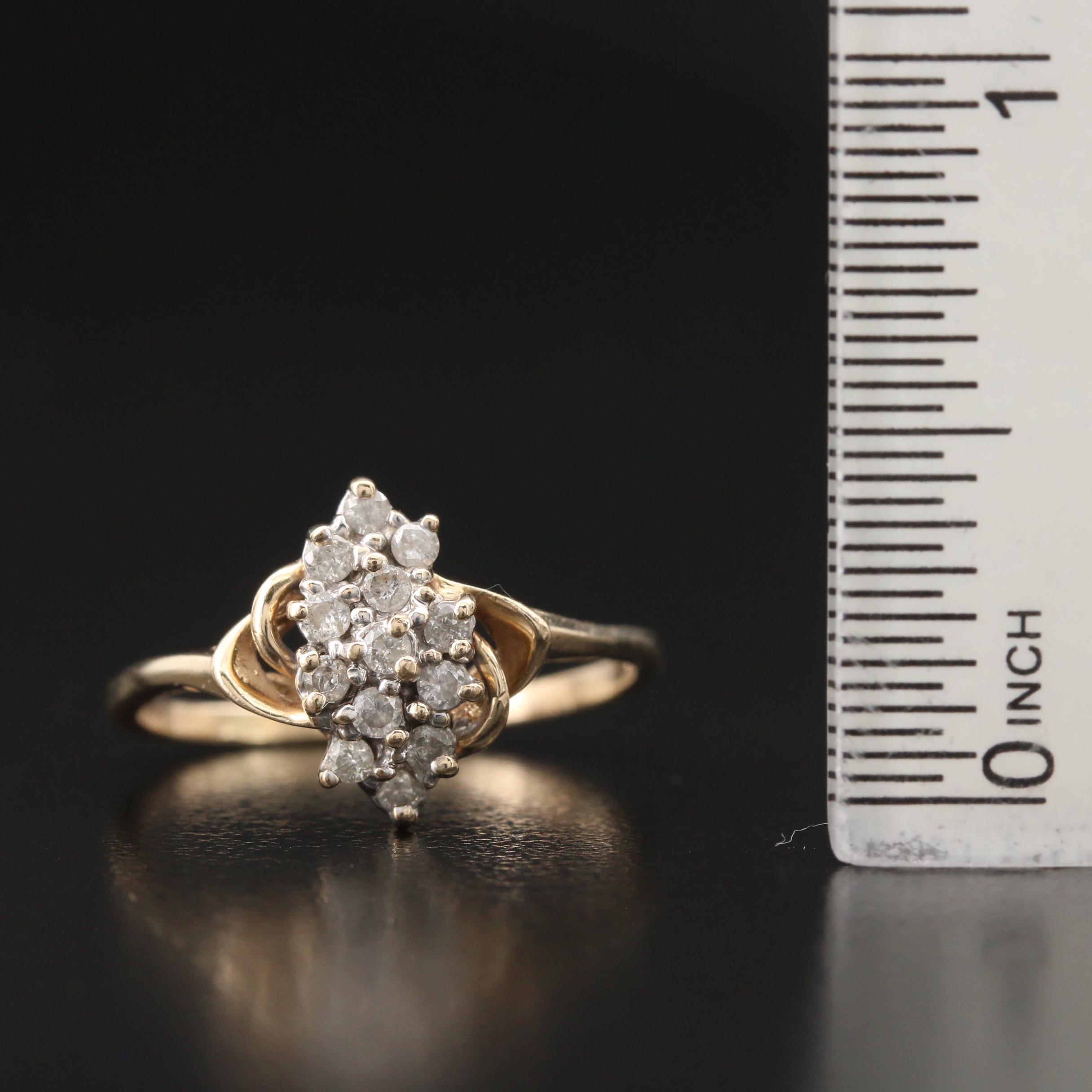 10K Diamond Cluster Ring