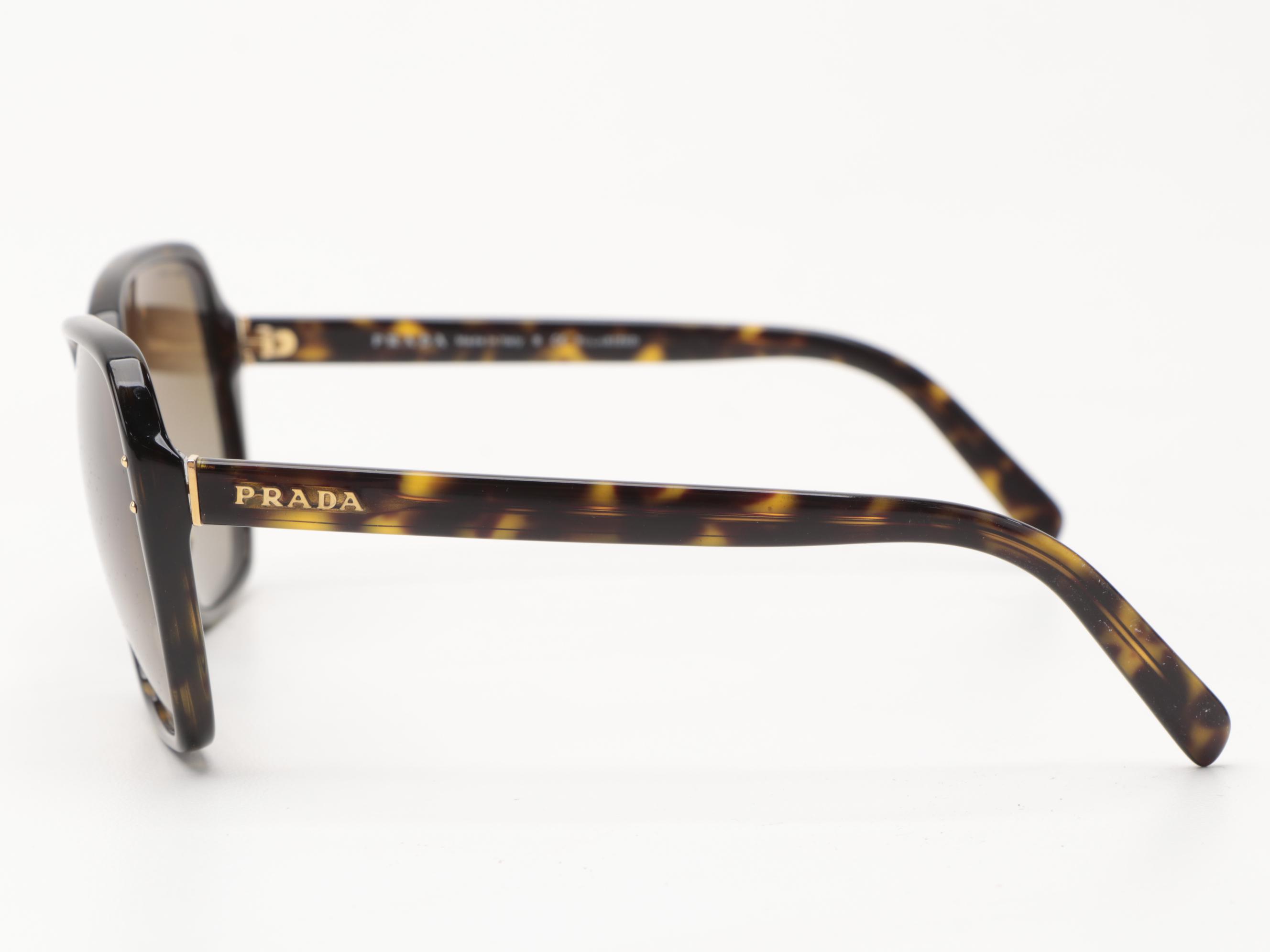 Prada SPR16M Dark Havana Polarized Sunglasses with Case