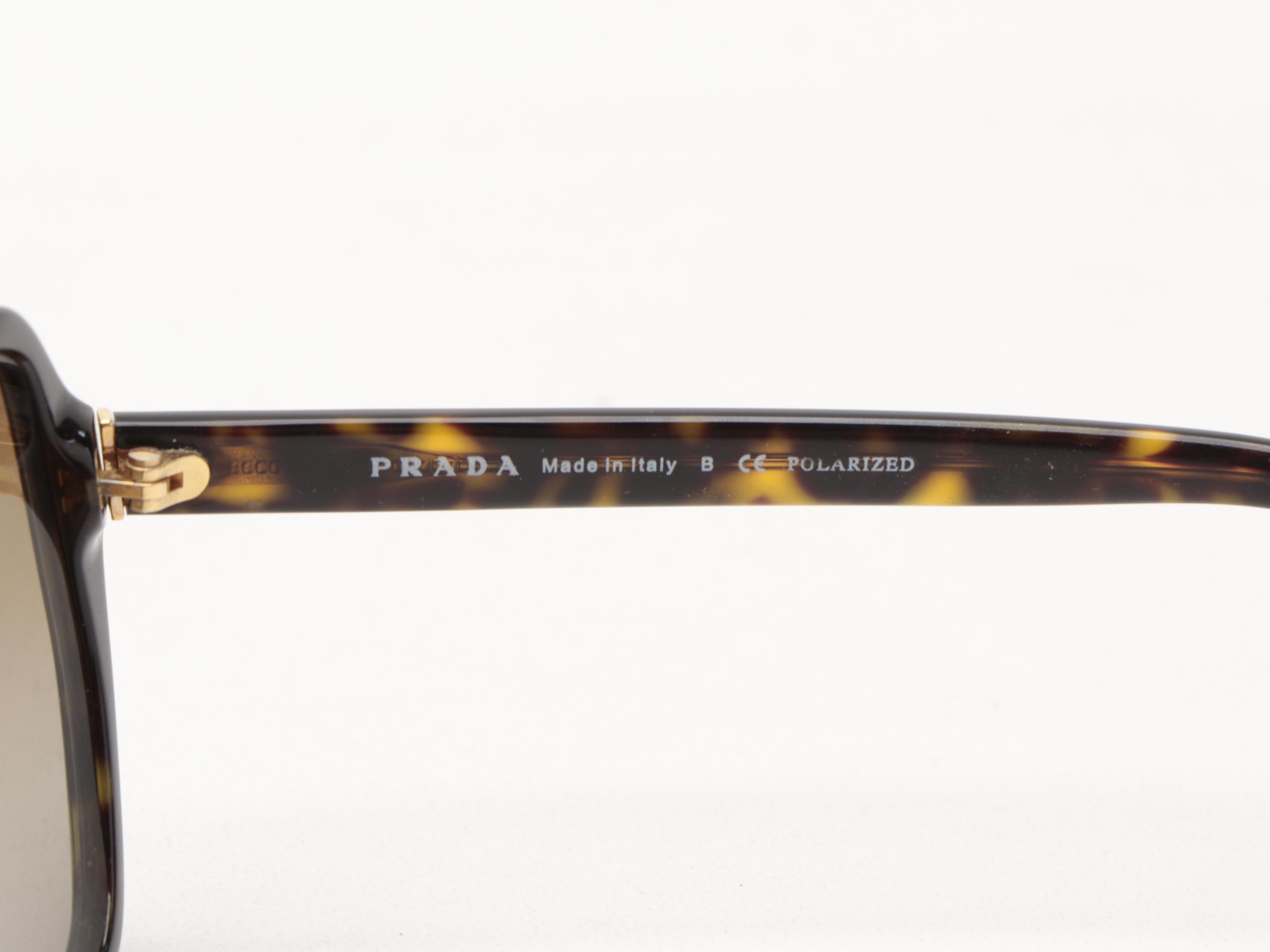 Prada SPR16M Dark Havana Polarized Sunglasses with Case