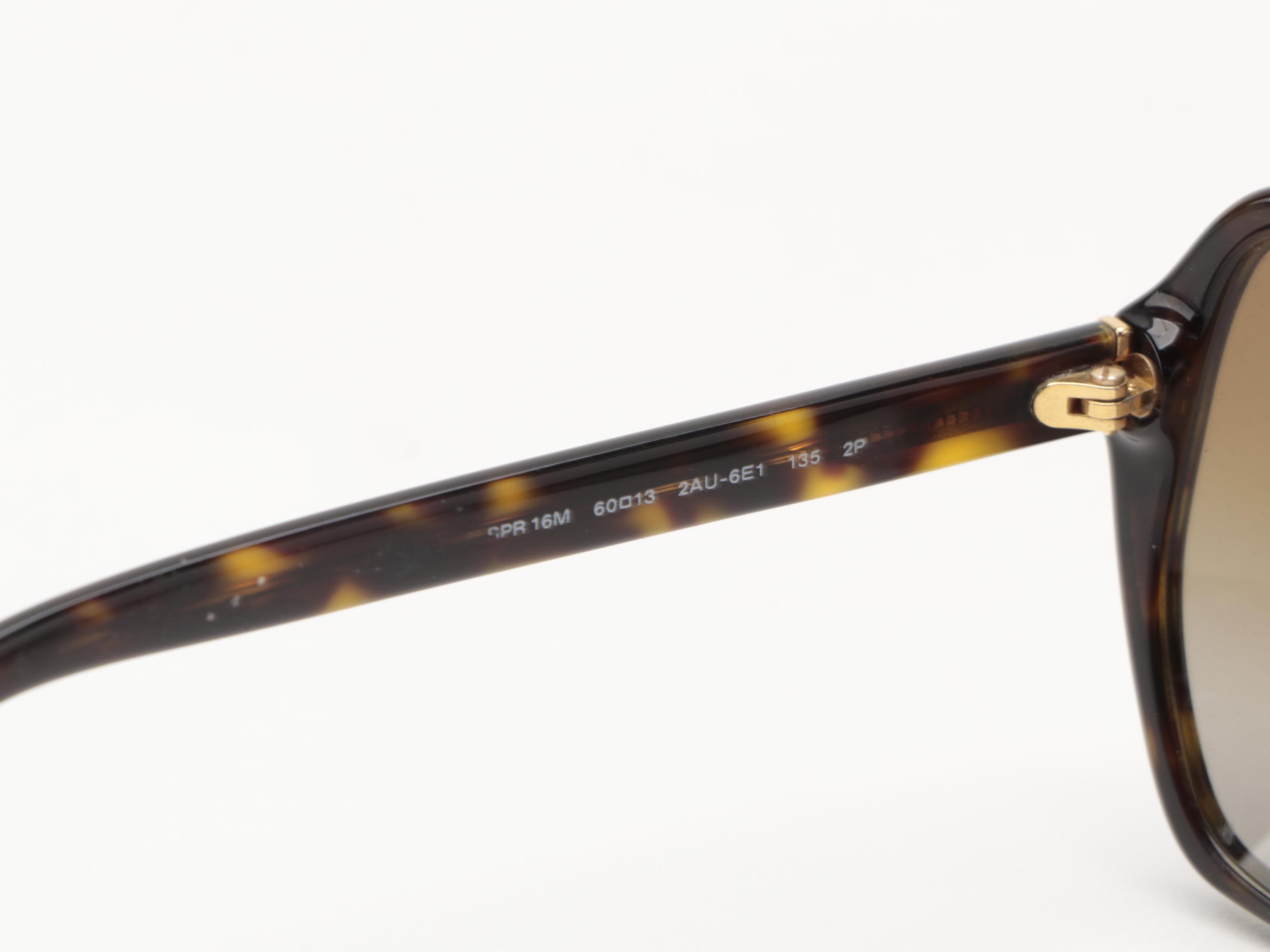 Prada SPR16M Dark Havana Polarized Sunglasses with Case