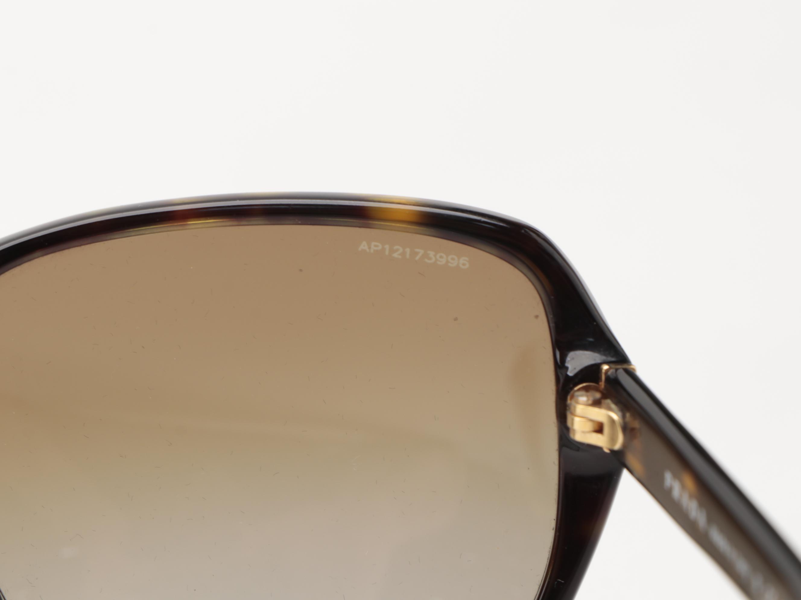 Prada SPR16M Dark Havana Polarized Sunglasses with Case