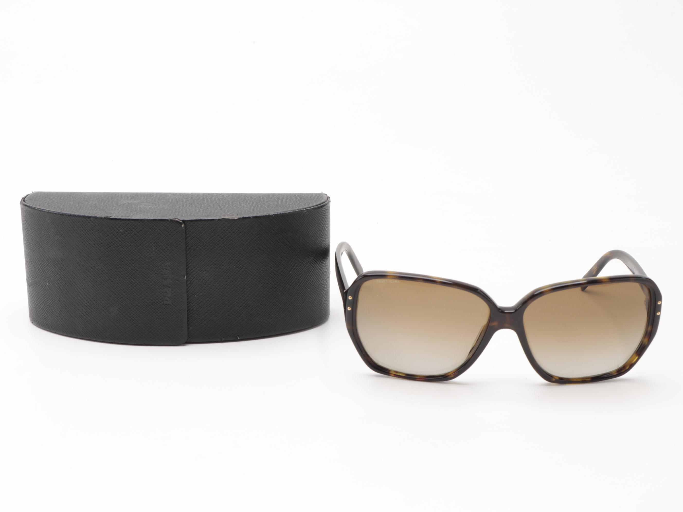 Prada SPR16M Dark Havana Polarized Sunglasses with Case