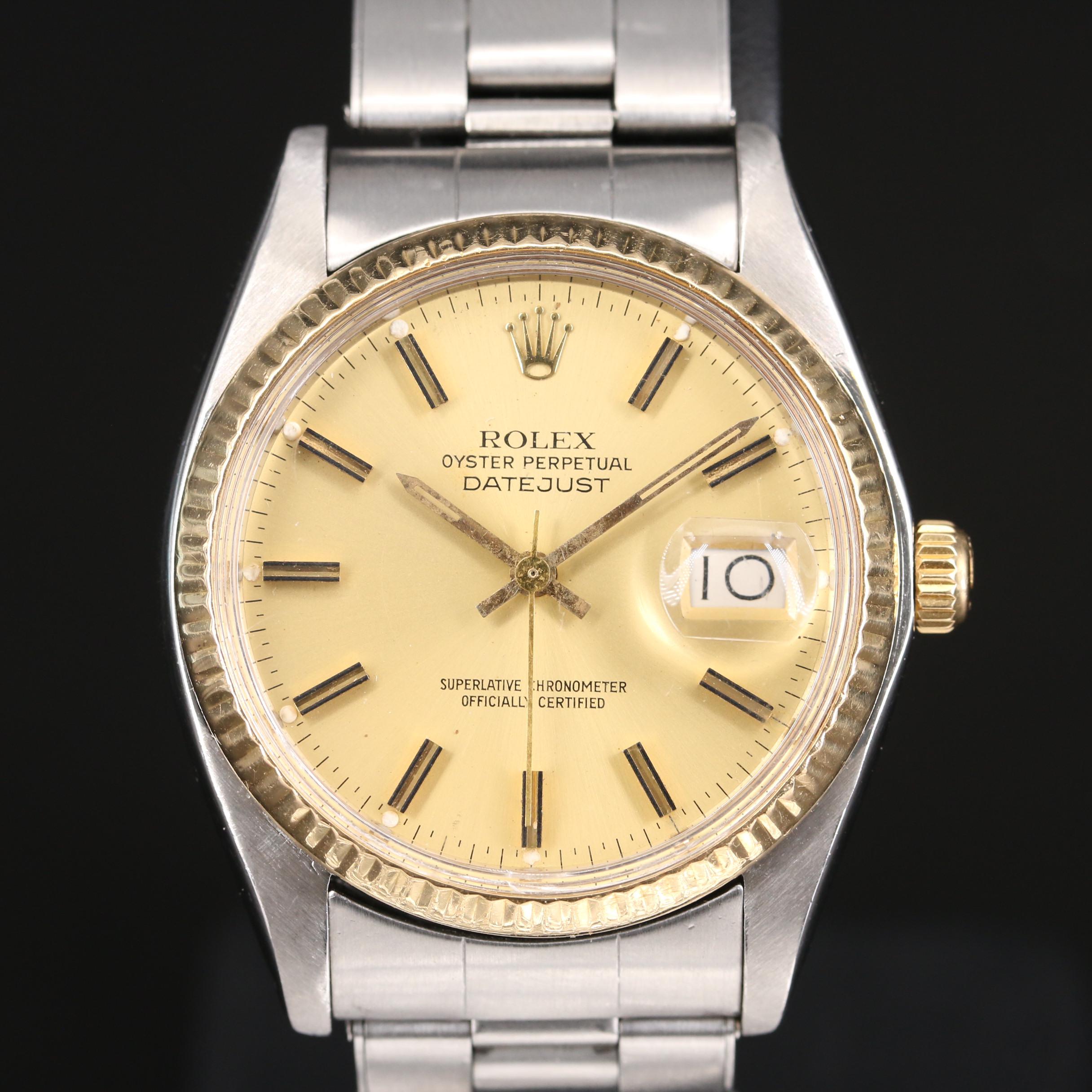 1977 Rolex Datejust Model 6694 18K and Stainless Steel Watch