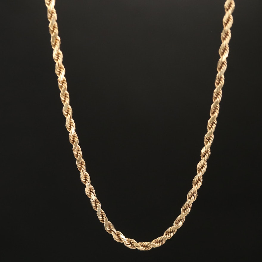 14K Rope Chain Necklace