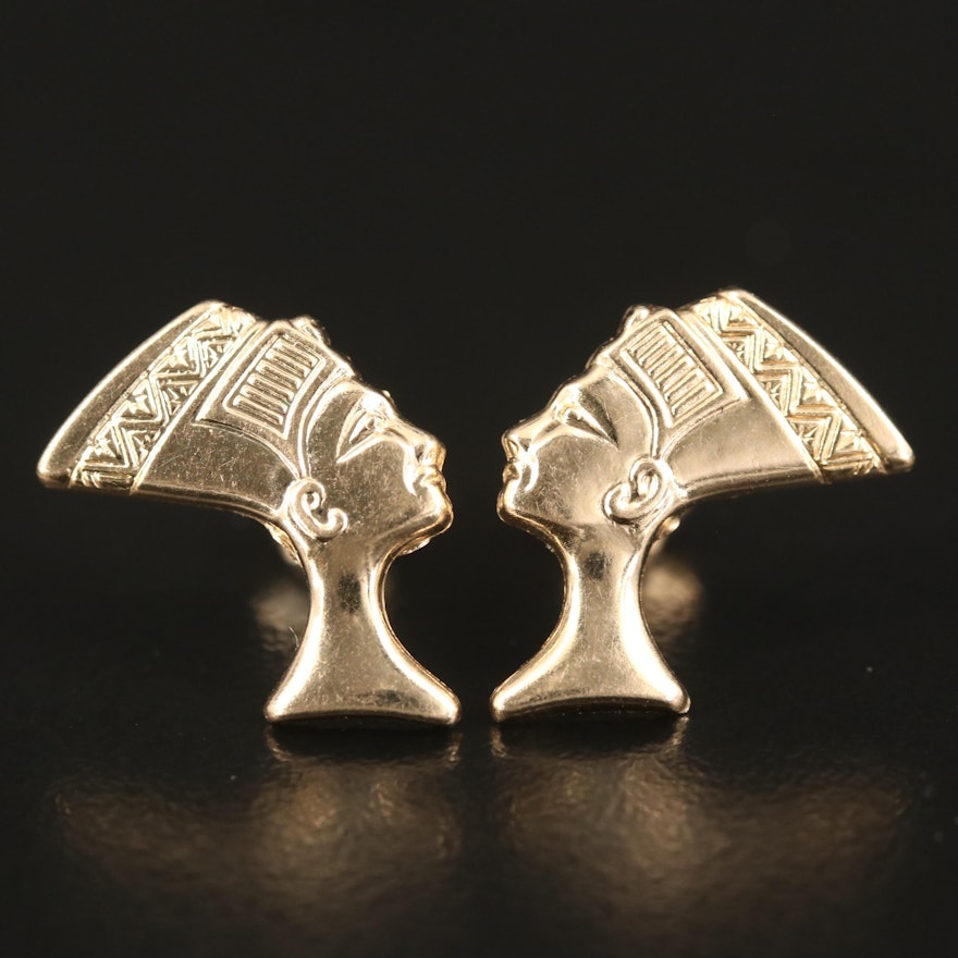 14K Nefertiti Stud Earrings