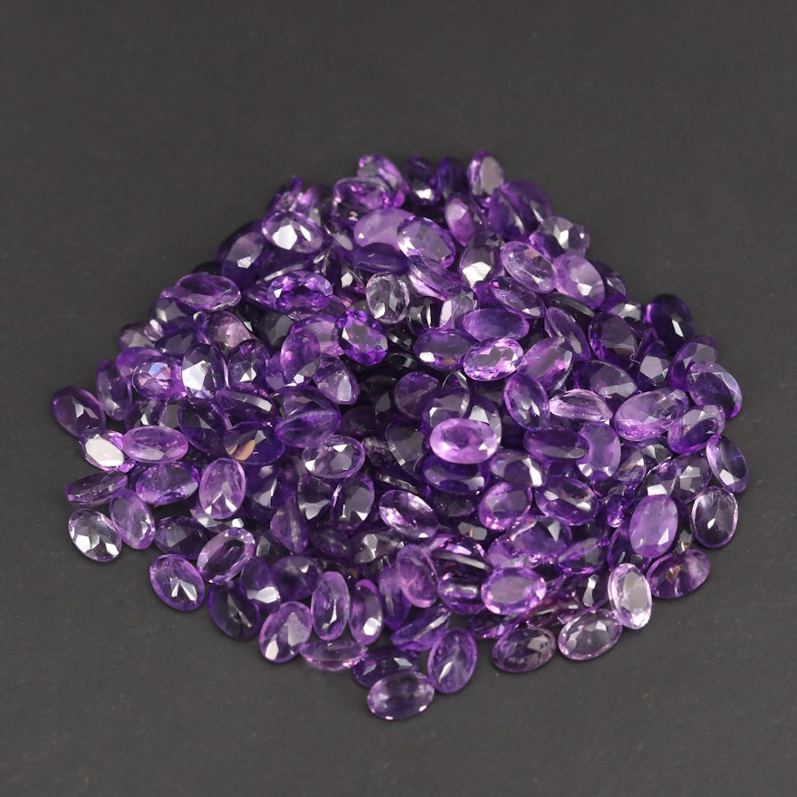 Loose 91.68 CTW Oval Faceted Amethysts