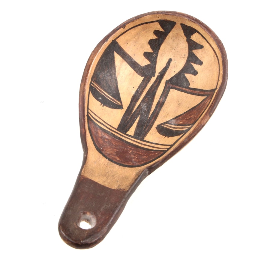 Hopi Polychromed Earthenware Ladle, 1920s