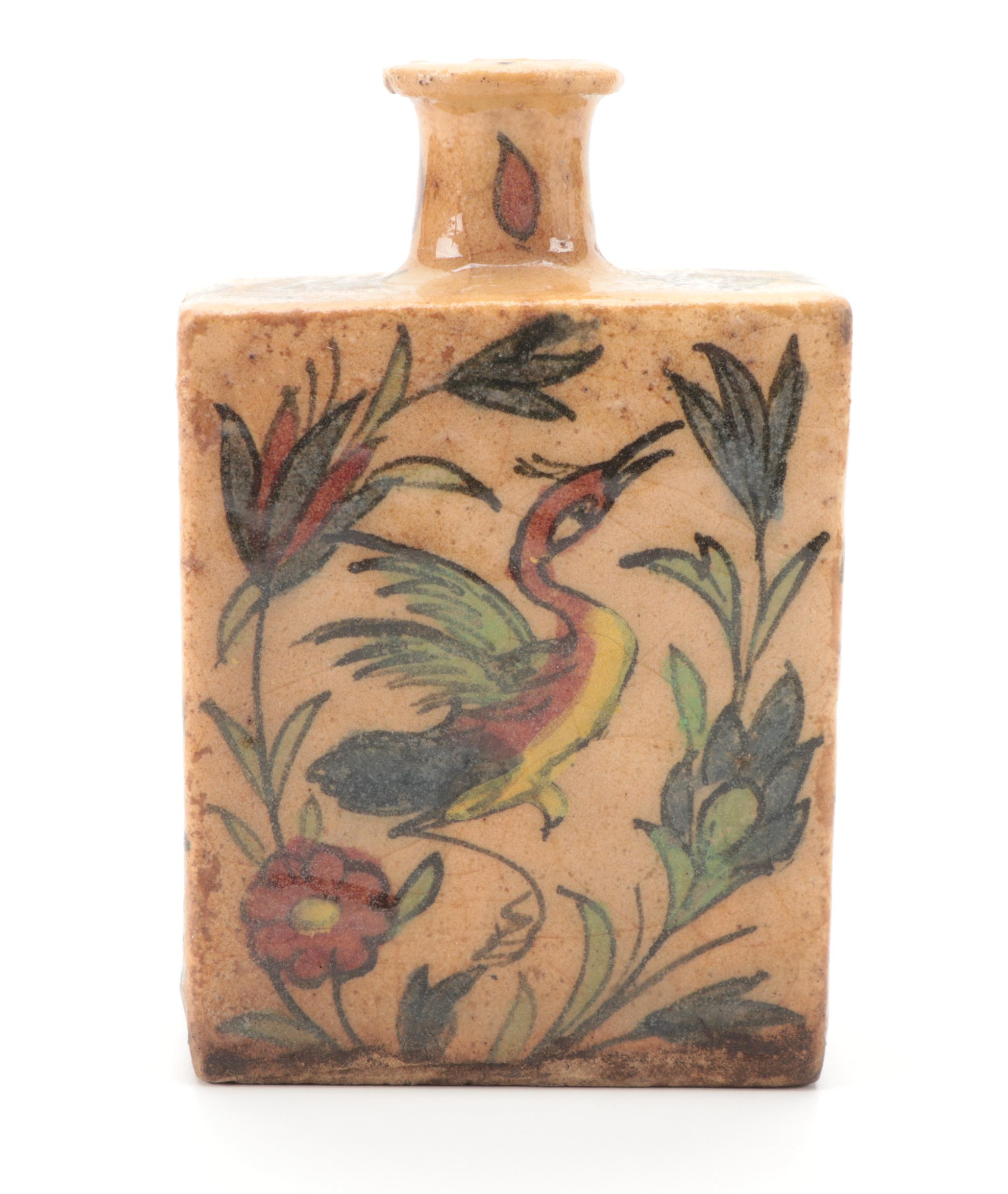 Persian Qajar Pottery Bottles and Vase, 19th Century