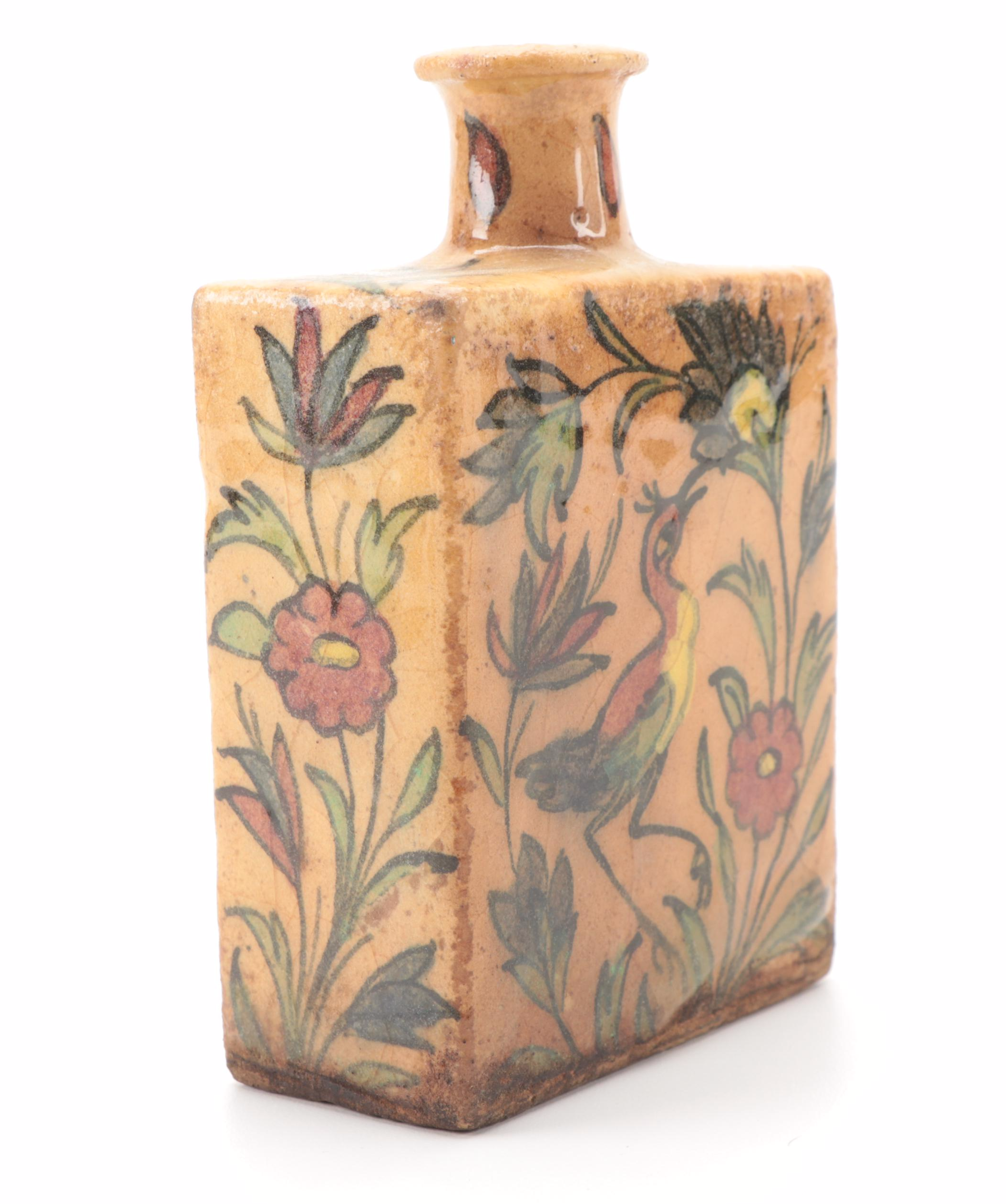 Persian Qajar Pottery Bottles and Vase, 19th Century