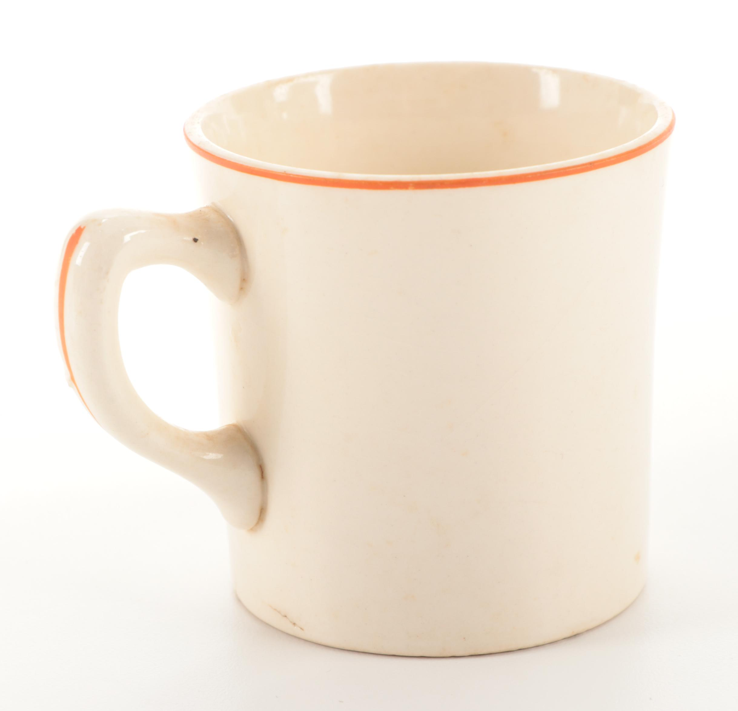 Patriot China Mickey Mouse Child's Mug with Seiberling Rubber Mickey Mouse