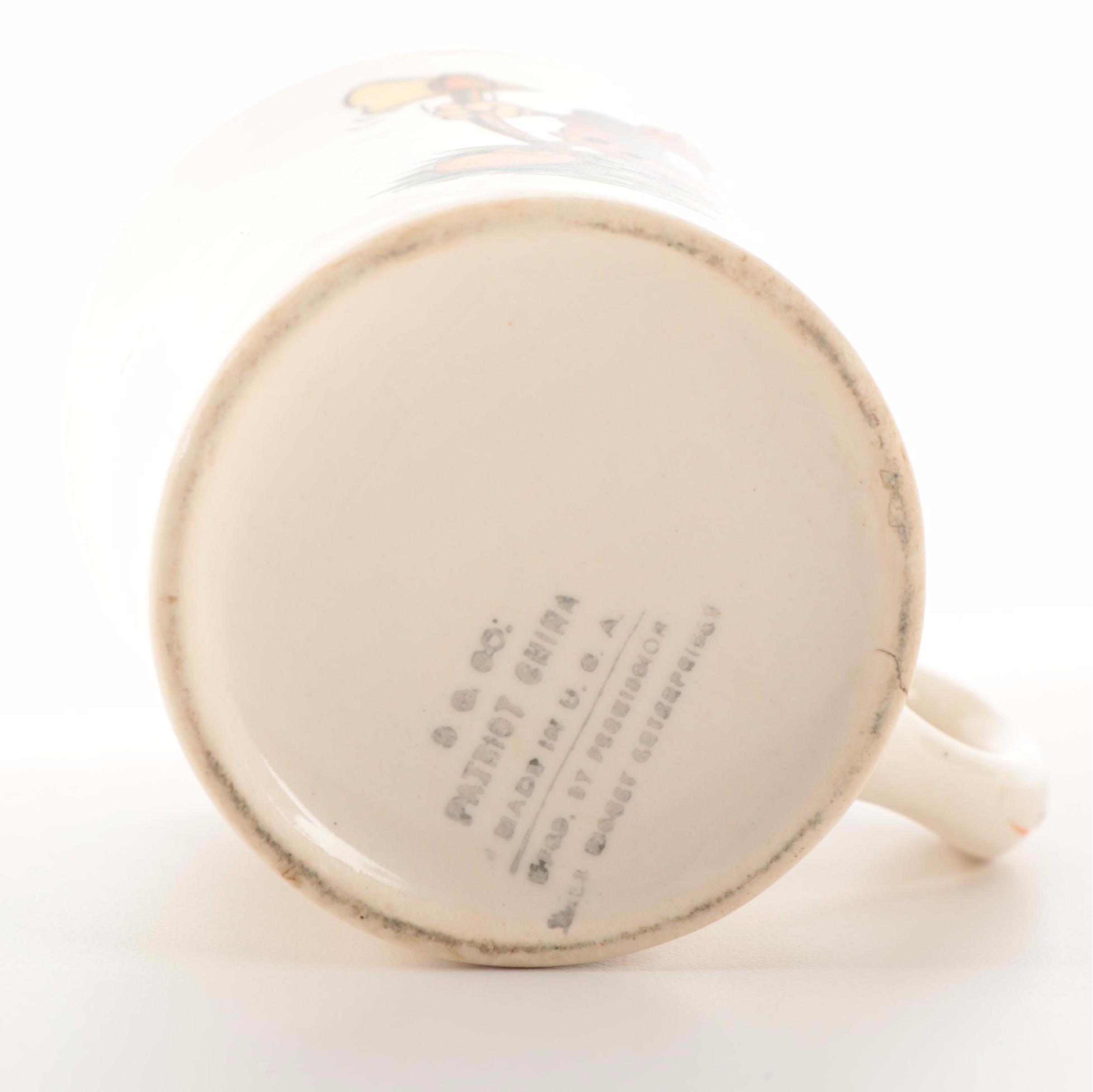 Patriot China Mickey Mouse Child's Mug with Seiberling Rubber Mickey Mouse