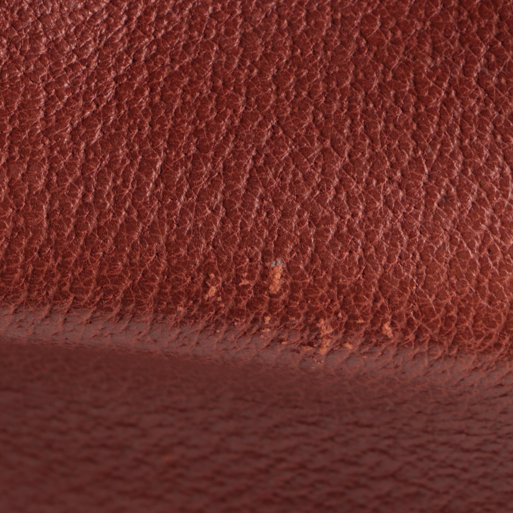 Gucci Tan Leather Boston Style Travel Bag with Zippered Base Compartment