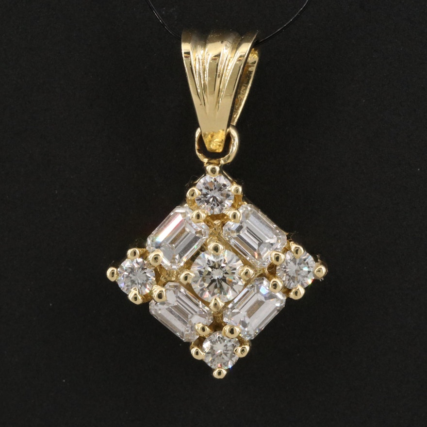 18K 1.23 CTW Diamond Pendant