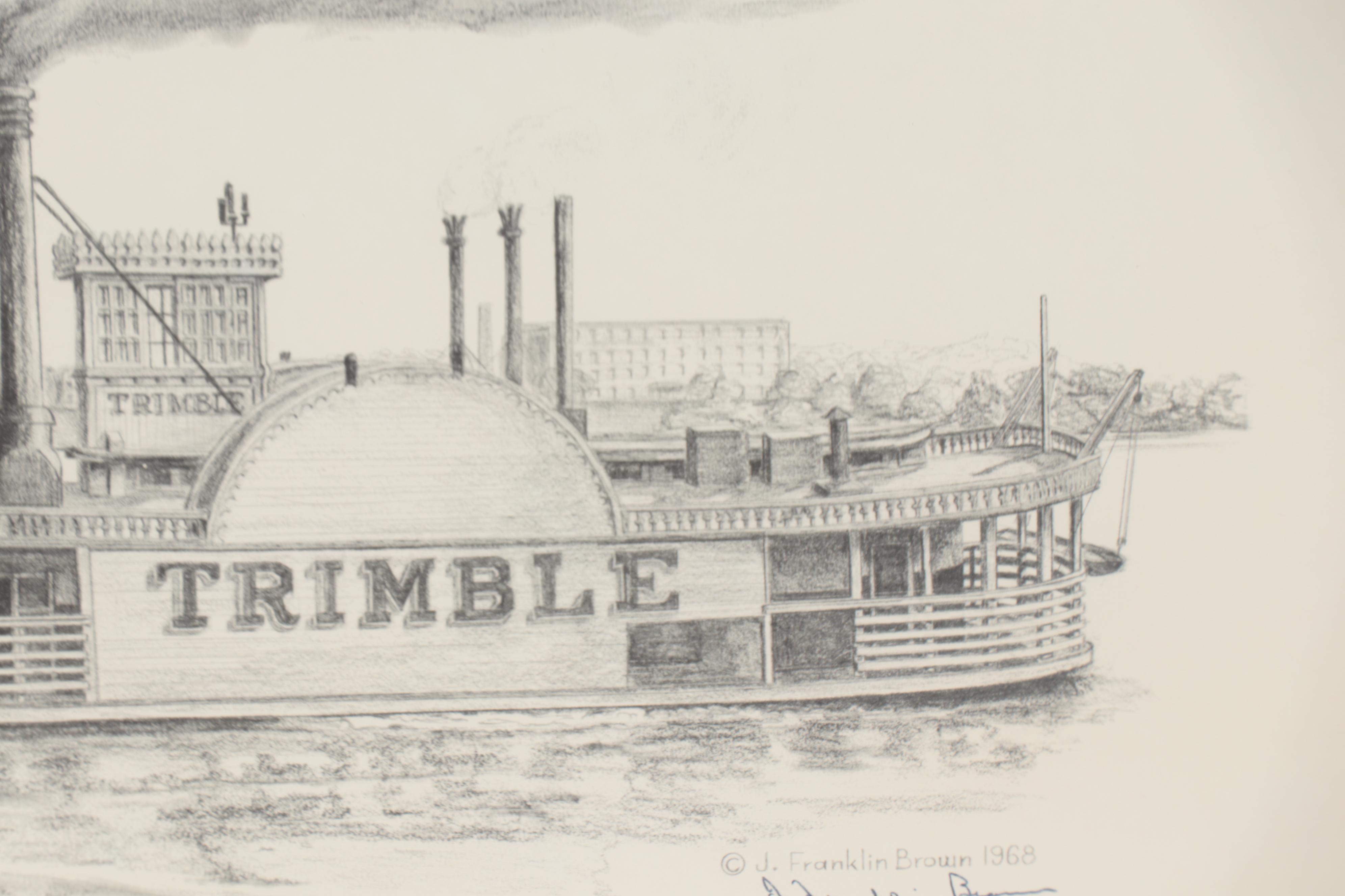 J. Franklin Brown Halftone of a Riverboat