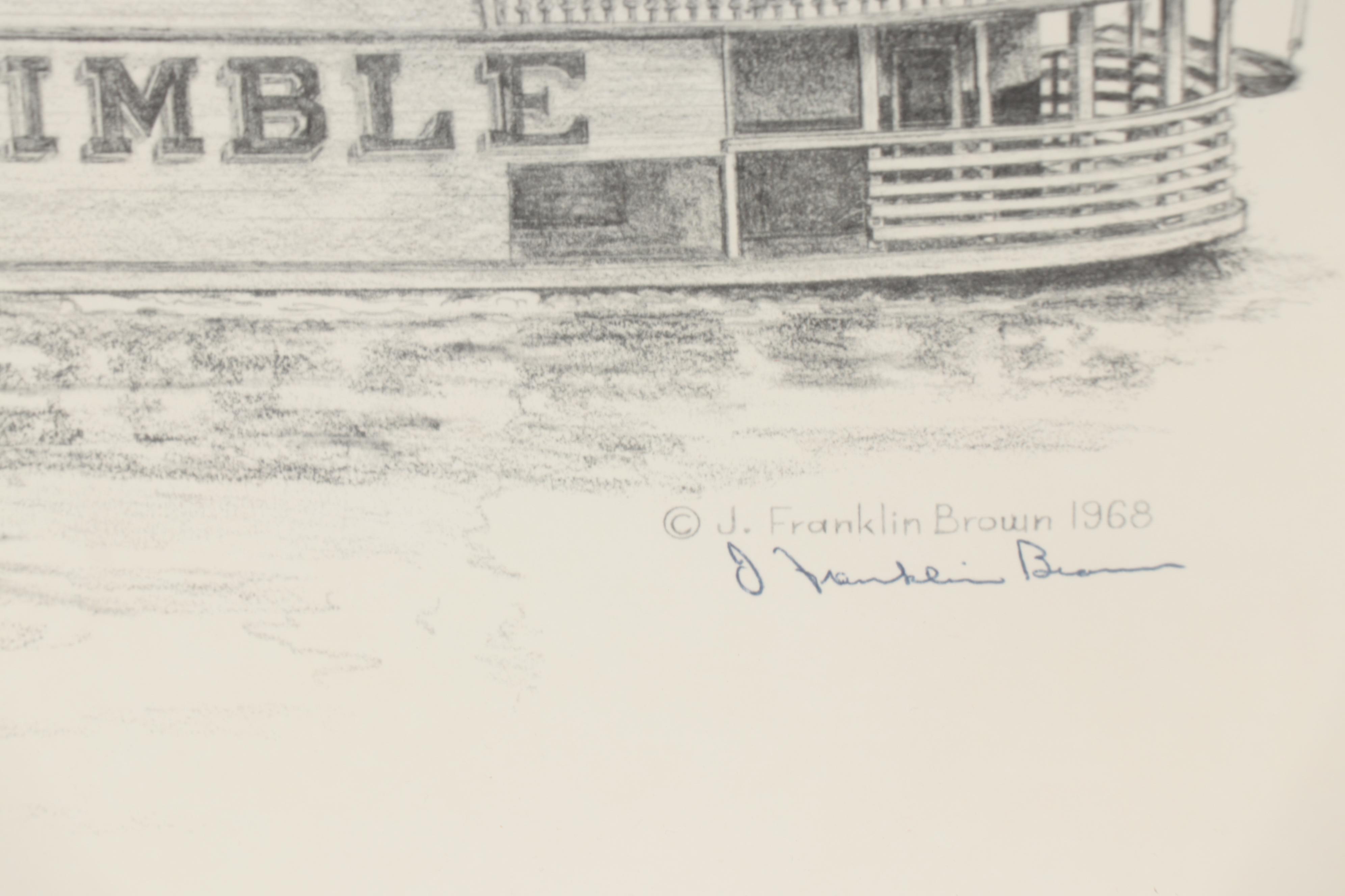J. Franklin Brown Halftone of a Riverboat