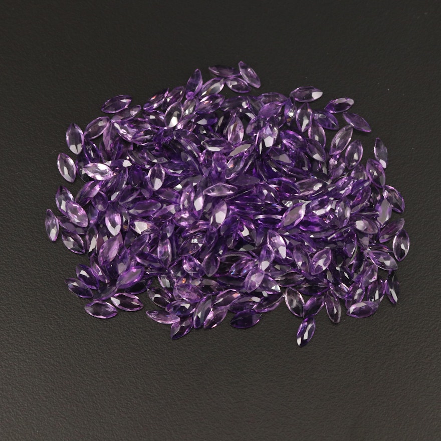 Loose 104.31 CTW Marquise Faceted Amethysts