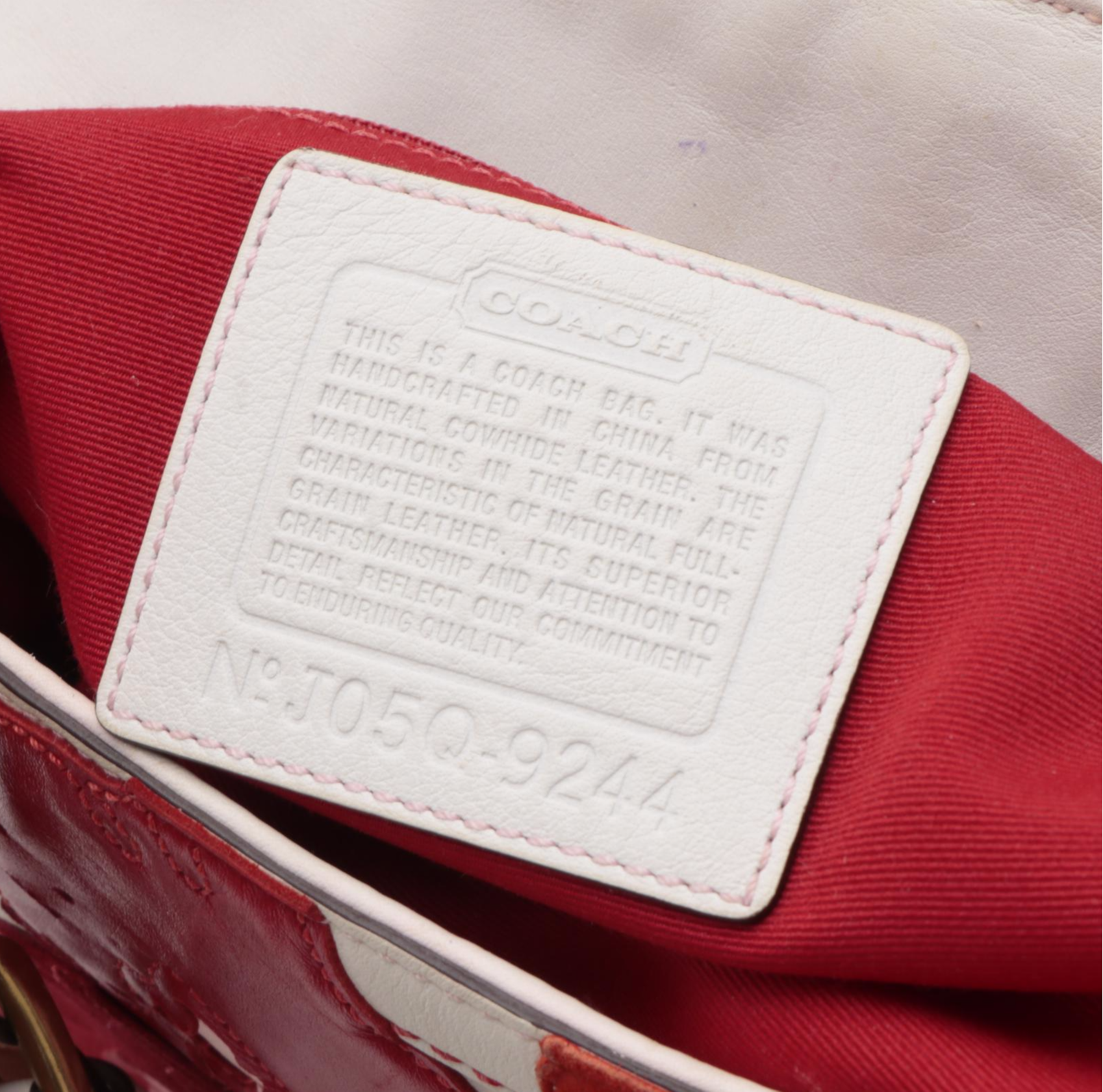 Coach Limited Edition Poppy Gallery Shoulder Tote in White Leather with Appliqué