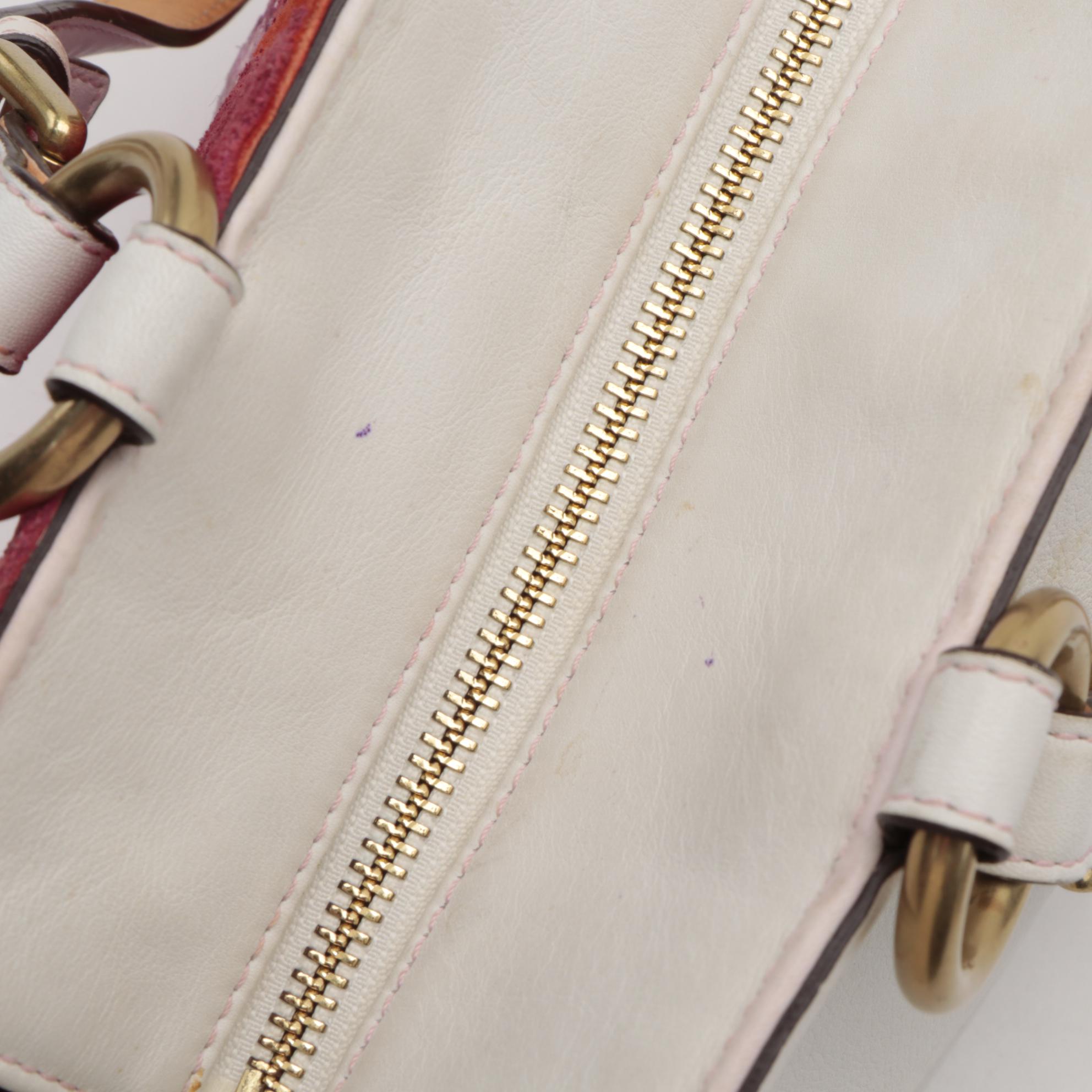 Coach Limited Edition Poppy Gallery Shoulder Tote in White Leather with Appliqué