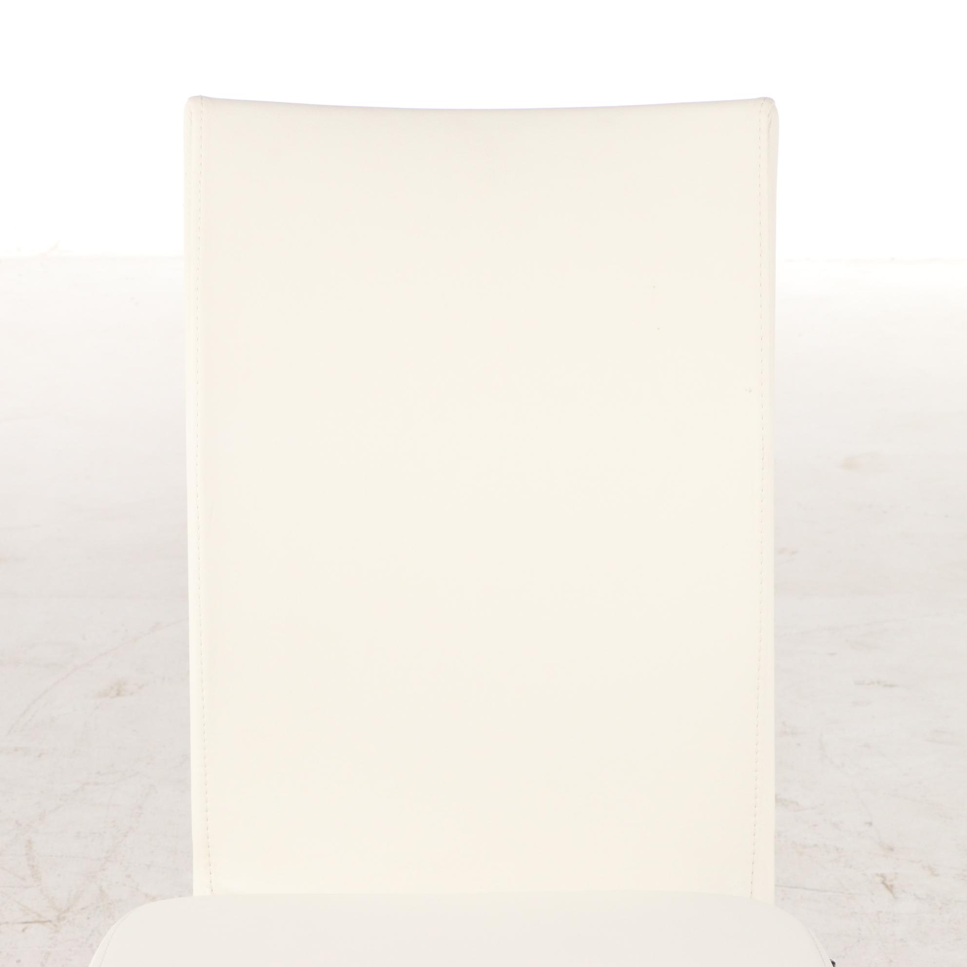 Eight Chrome and Faux Leather Dining Side Chairs