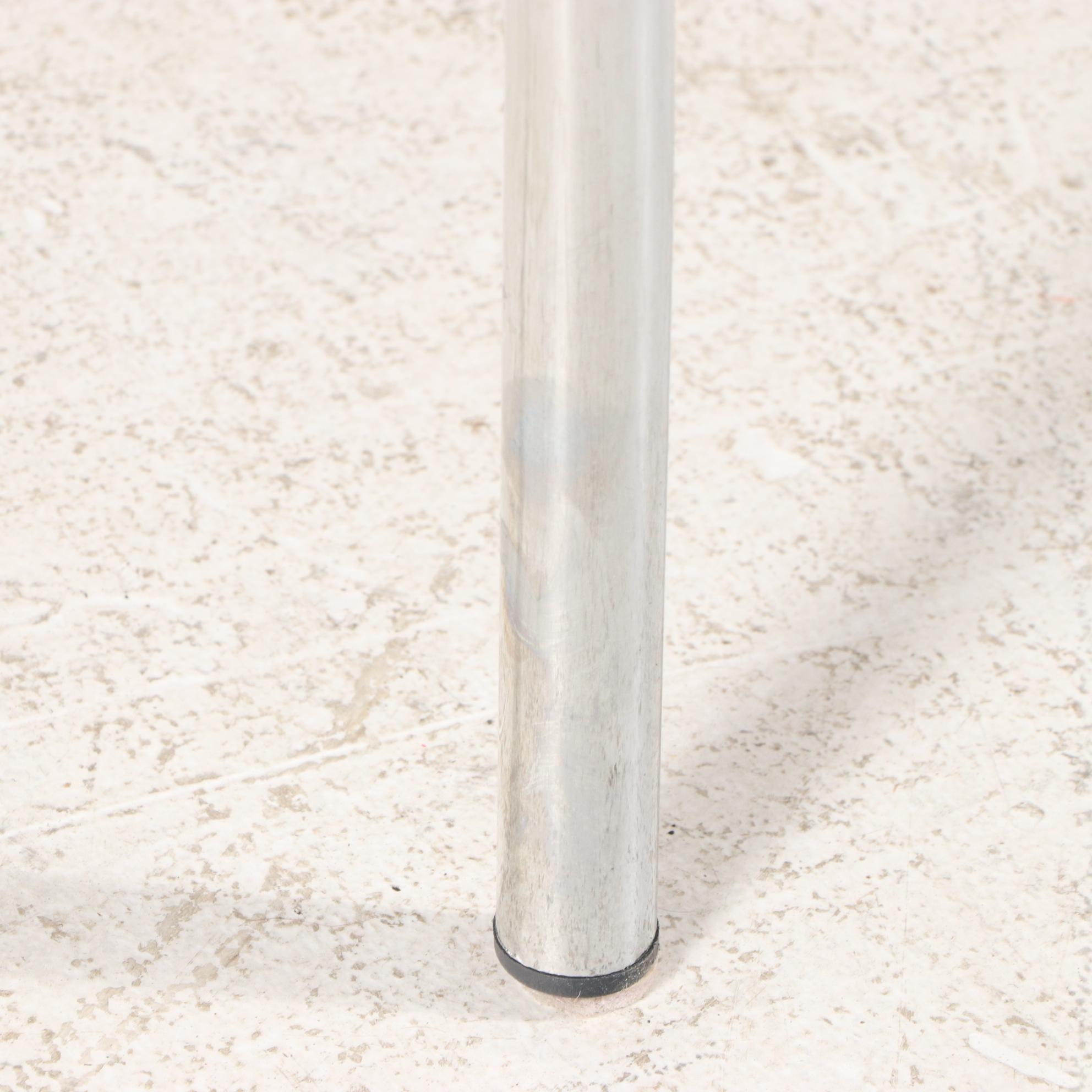 Eight Chrome and Faux Leather Dining Side Chairs