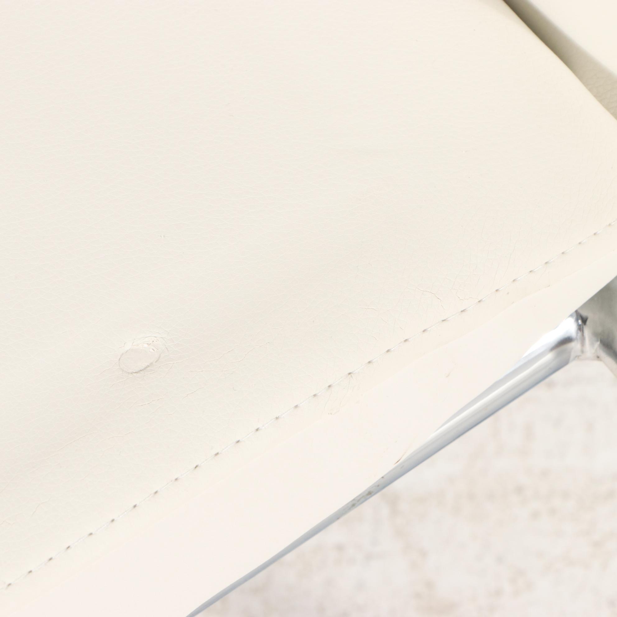 Eight Chrome and Faux Leather Dining Side Chairs