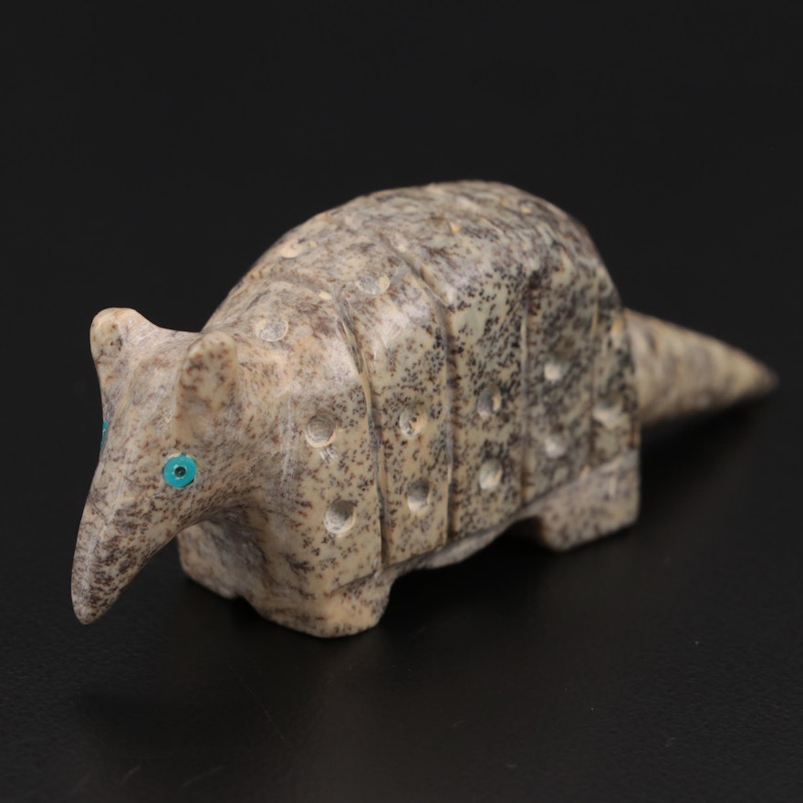 Zuni Hand-Carved Stone Armadillo Fetish, Southwestern American