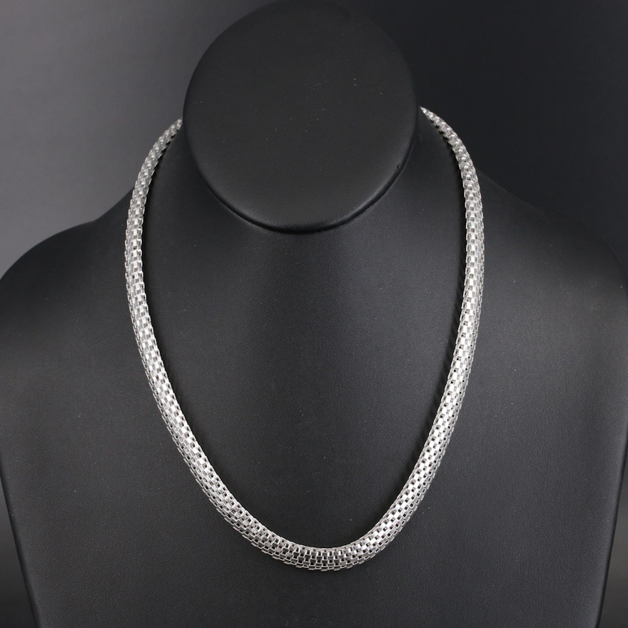 Sterling Silver Italian Mesh Necklace