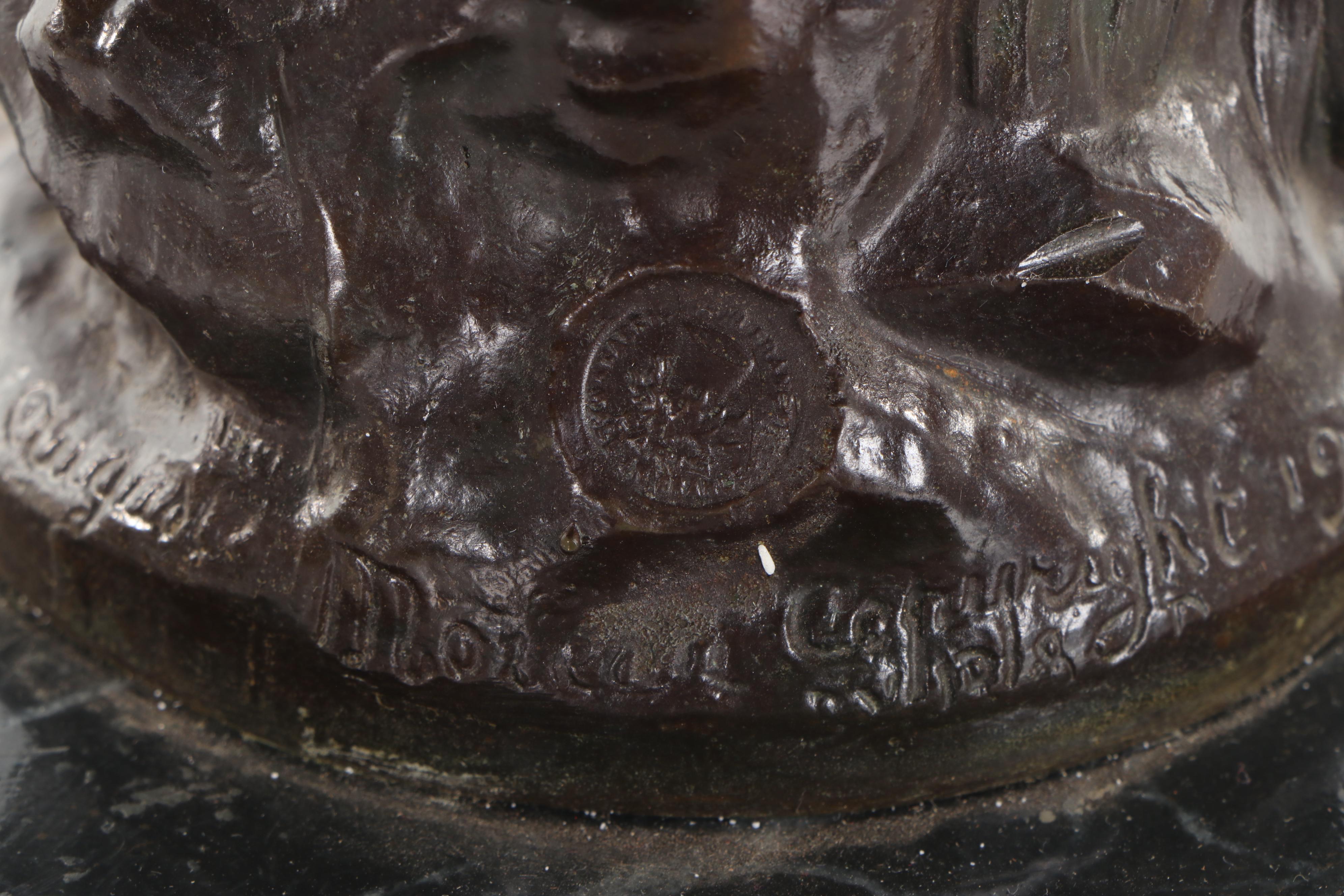 Spelter Sculpture after Auguste Moreau "Girl Holding Goose"