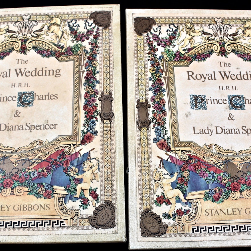 Princess Diana and Prince Charles Royal Wedding Stamps in Stanley Gibbons Albums