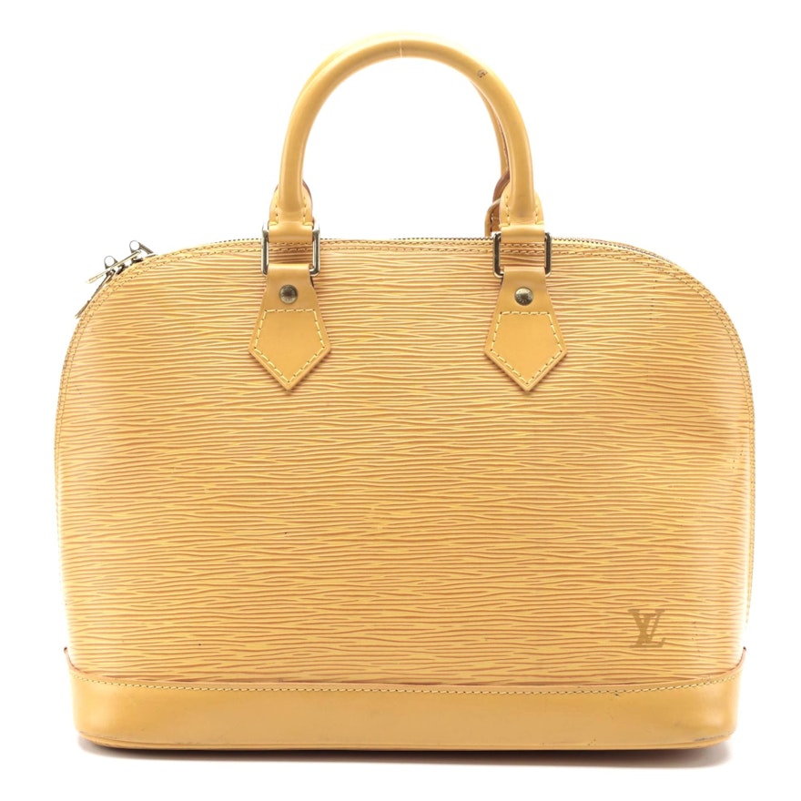 Louis Vuitton Alma PM in Tassil Yellow Epi and Smooth Leather