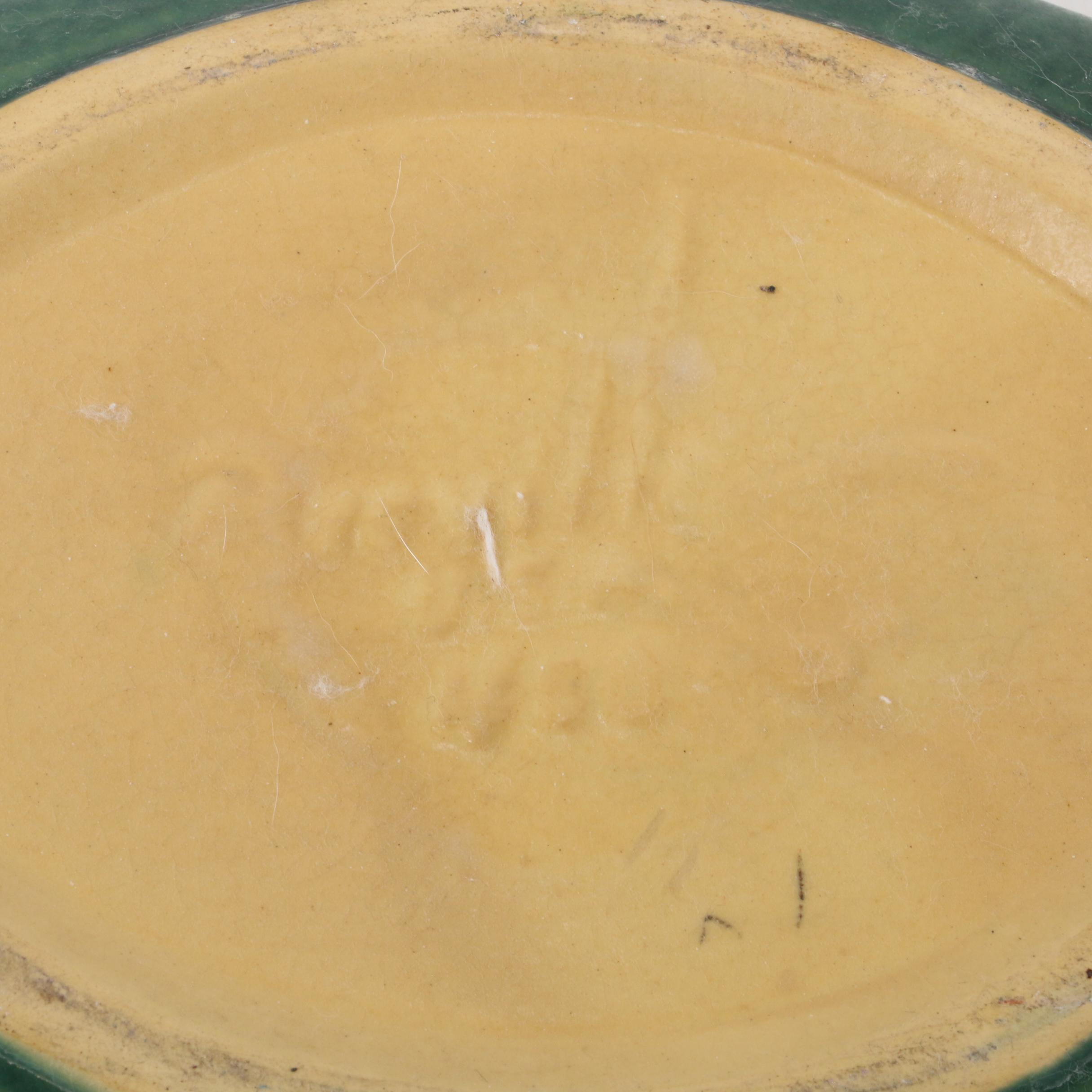 Roseville Pottery "Magnolia" Rose Bowl with "Clematis" Console Bowl, Mid-20th C.