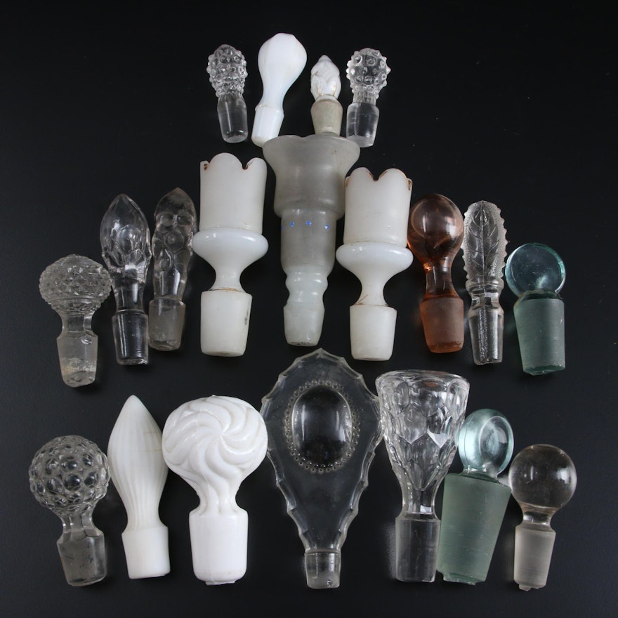 Blown, Molded and Milk Glass Bottle Stoppers
